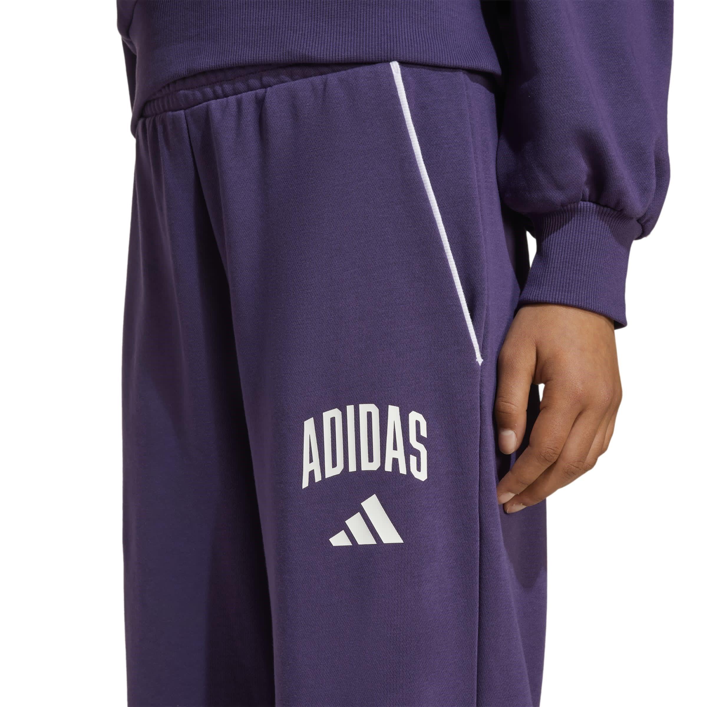 Plum/White - adidas - Seasonals Essentials Collegiate Joggers Kids - 4