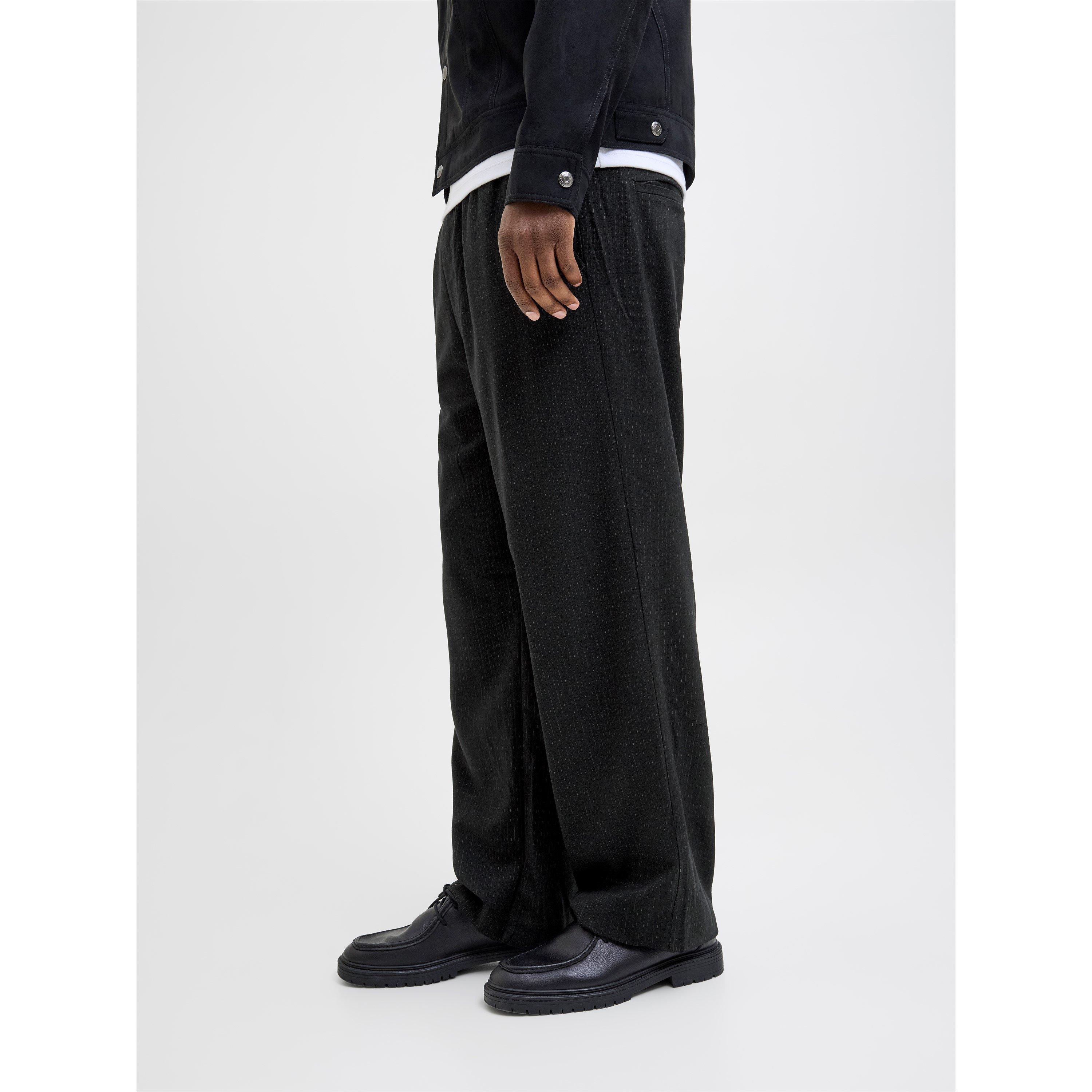 Black - Jack and Jones - Bill Open Hem Fleece Joggers - 4