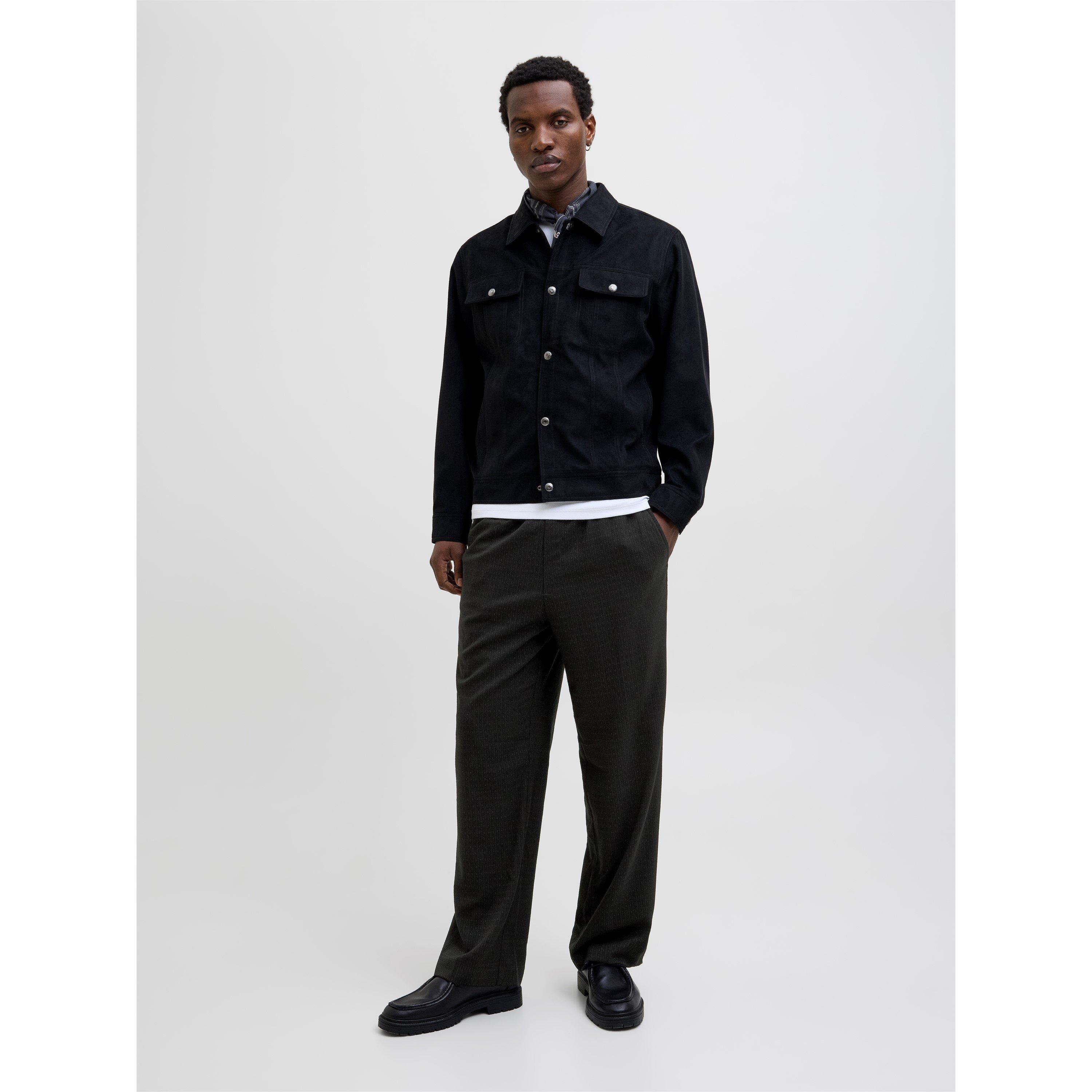 Black - Jack and Jones - Bill Open Hem Fleece Joggers - 5