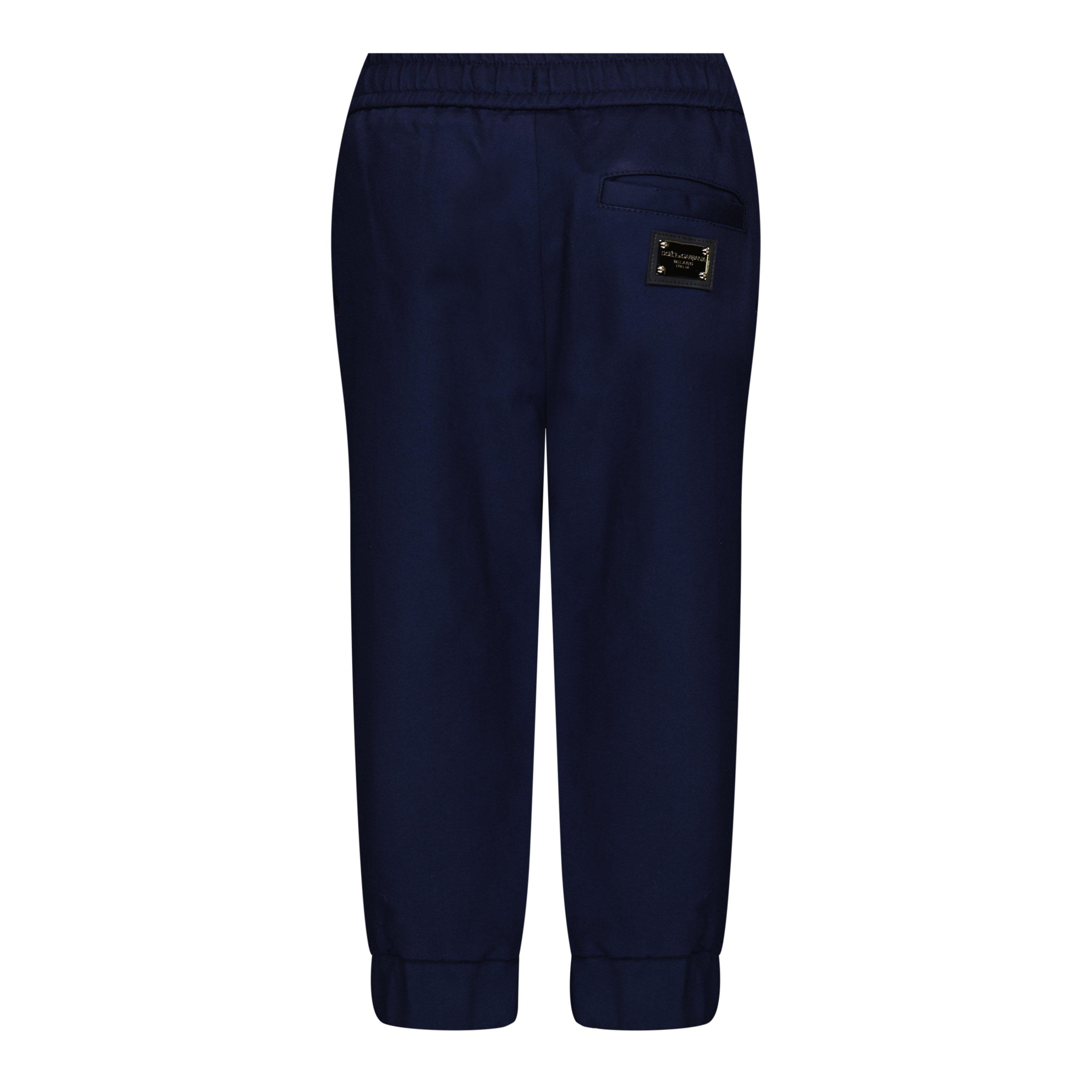 Blue B0065 - Dolce and Gabbana - Kids' Logo Closed Hem Fleece Joggers - 2
