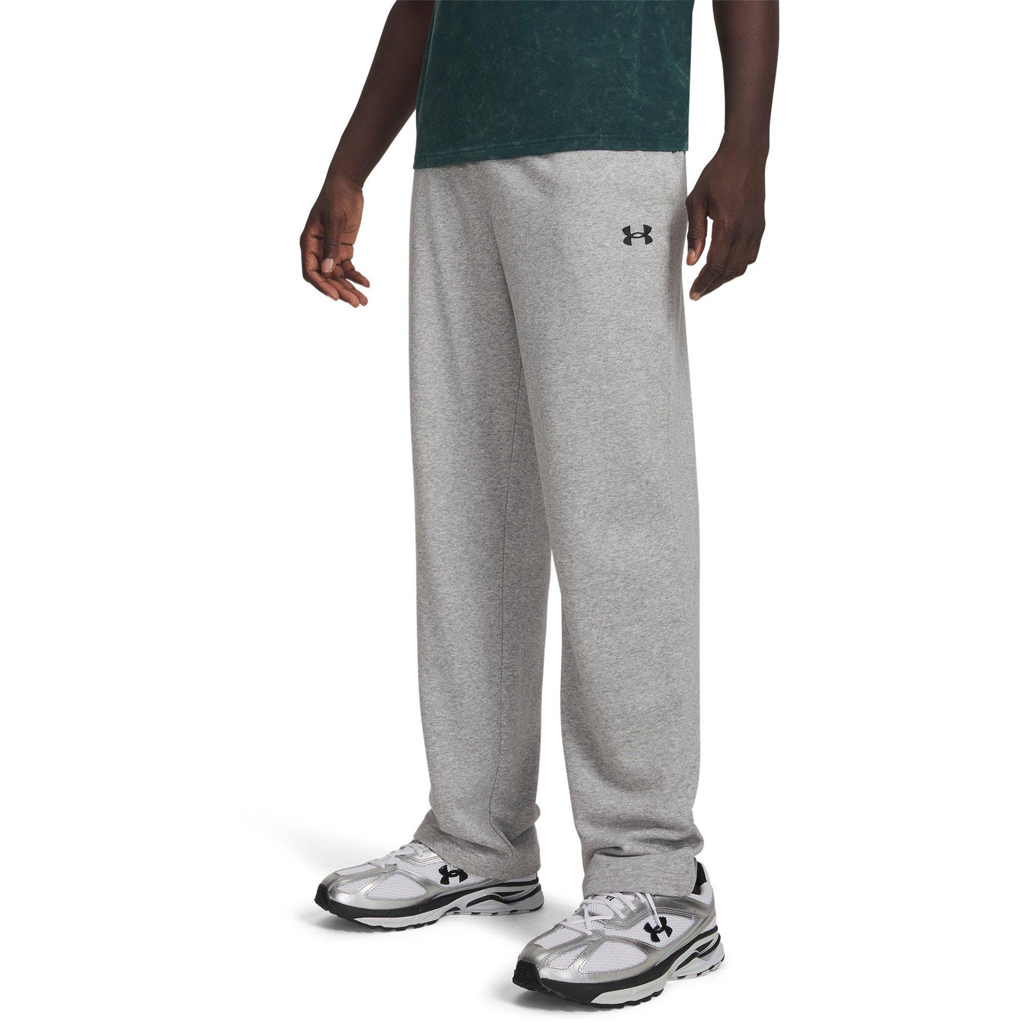 Under Armour Men's Rival Lw Pant Open Hem Fleece Joggers - Grey/Black - XL