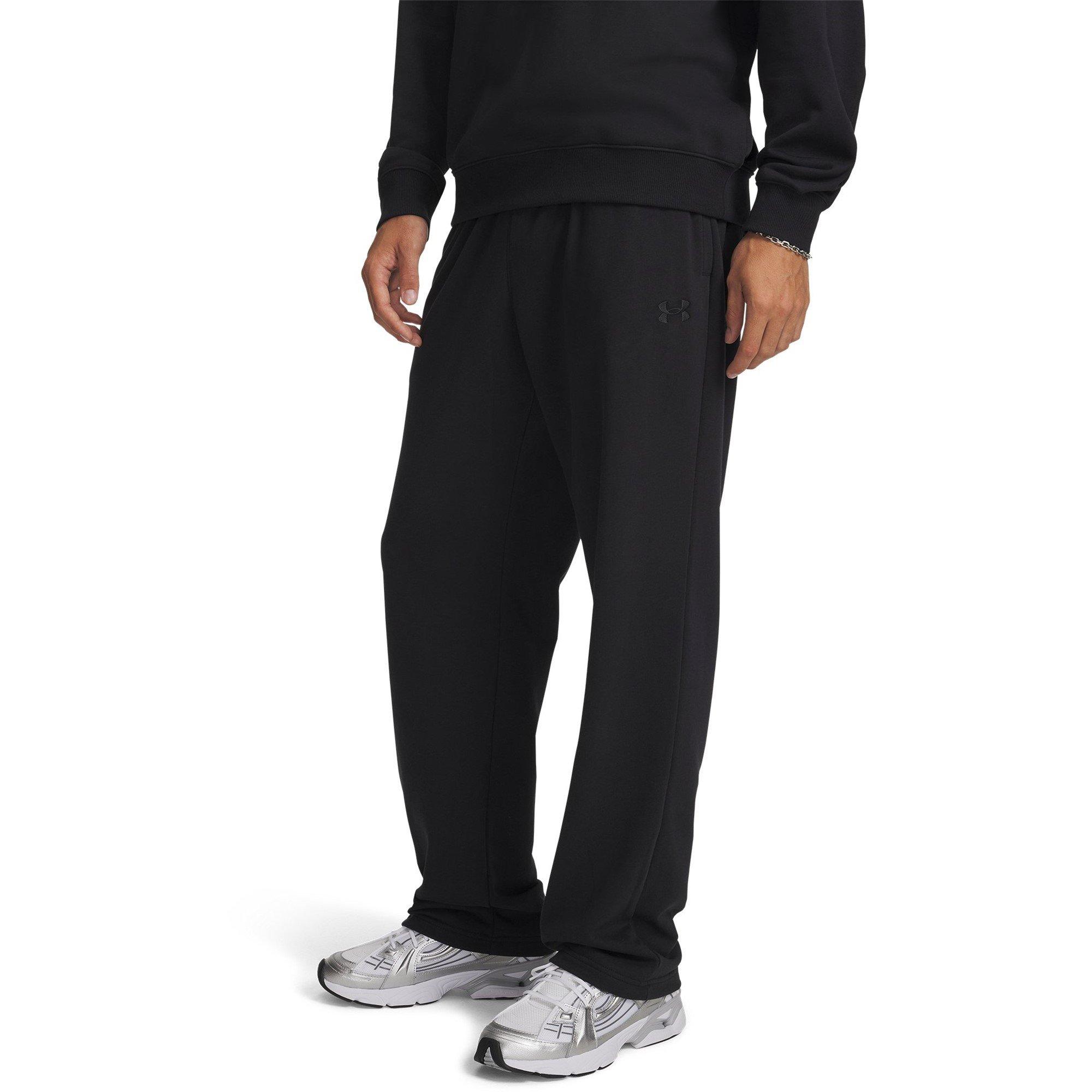 Under Armour Men's Rival Lw Pant Open Hem Fleece Joggers - Black/Black - S