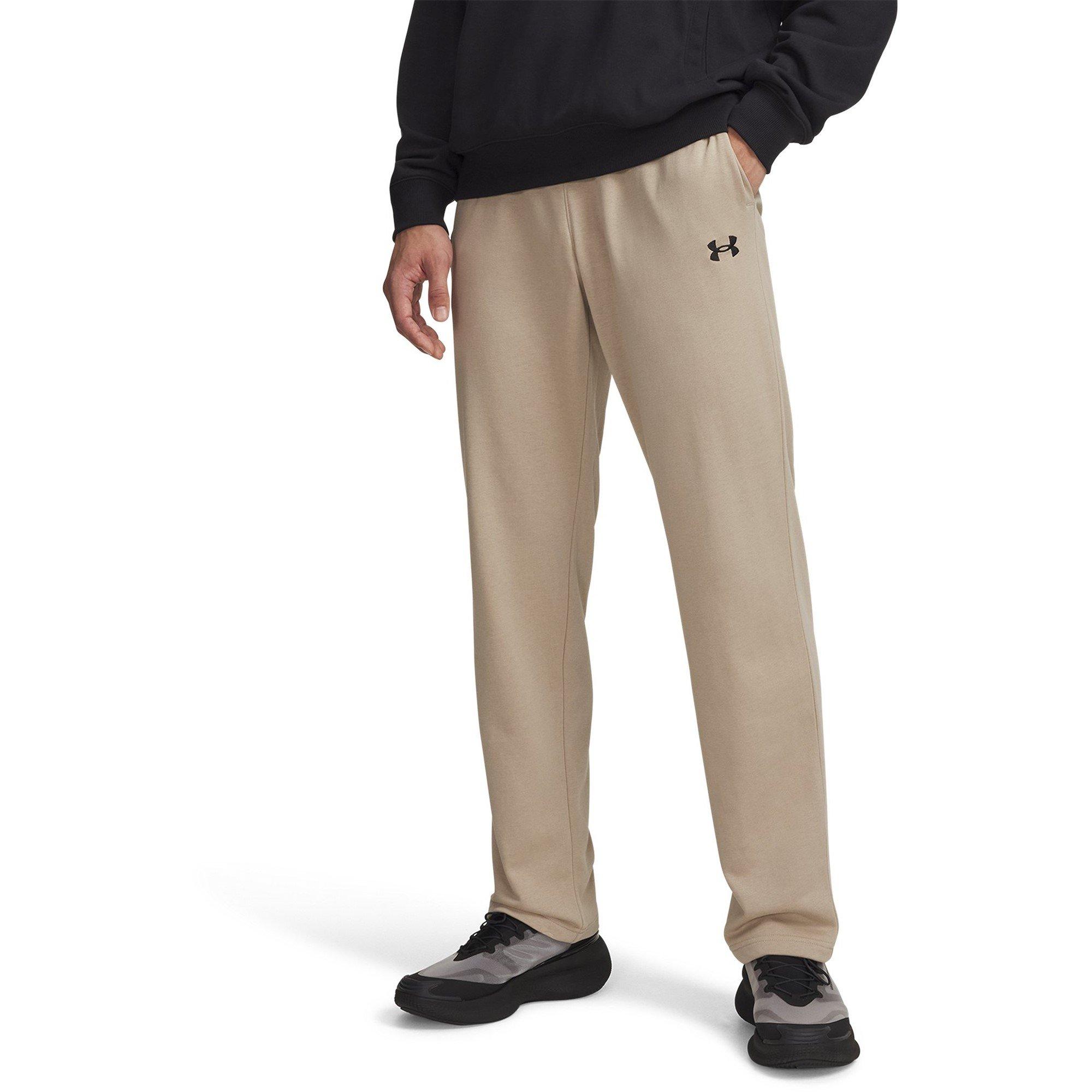 Under Armour Men's Rival Lw Pant Open Hem Fleece Joggers - Khaki/Black - L