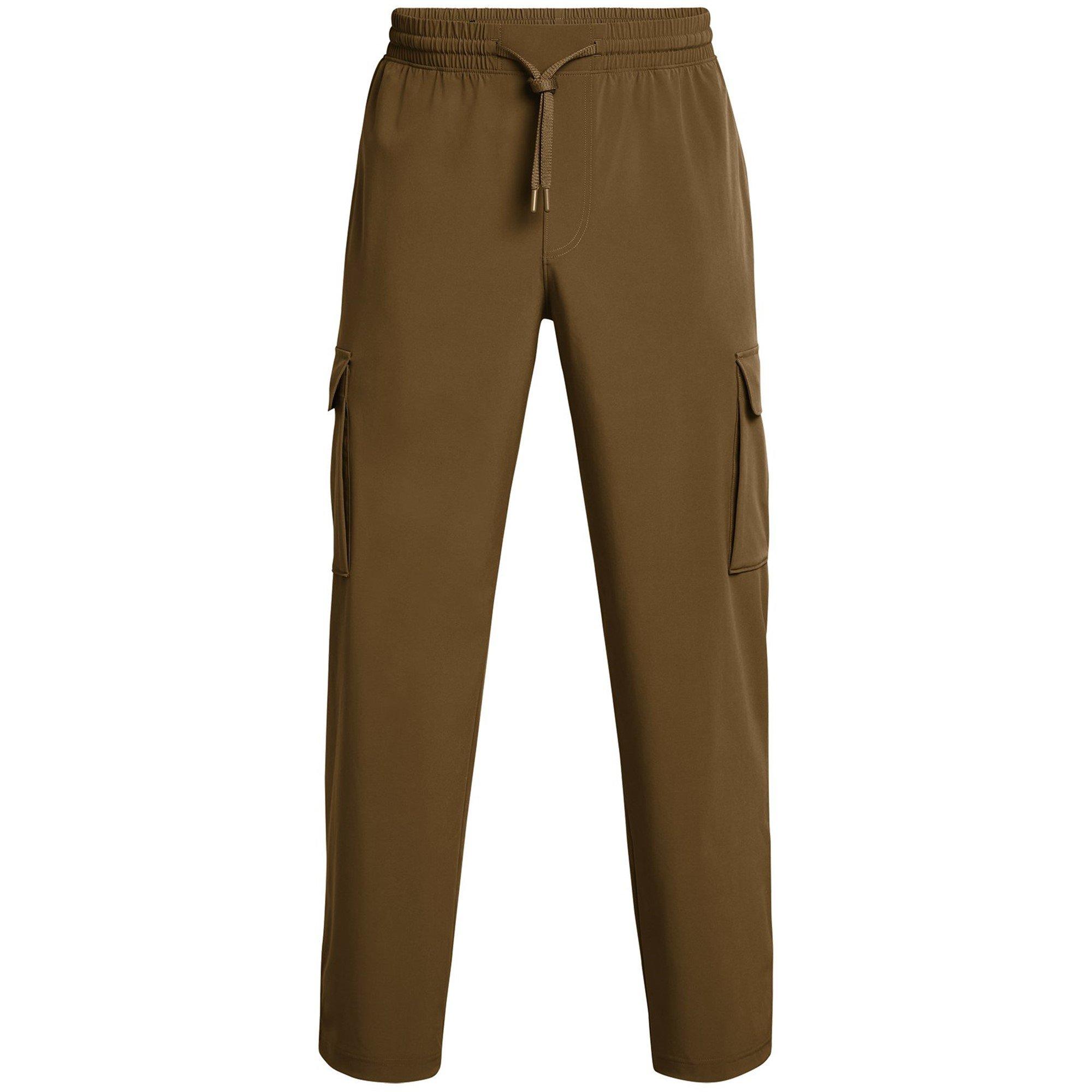 Brown - Under Armour - Men's Vibe Woven Open Hem Fleece Joggers - 1