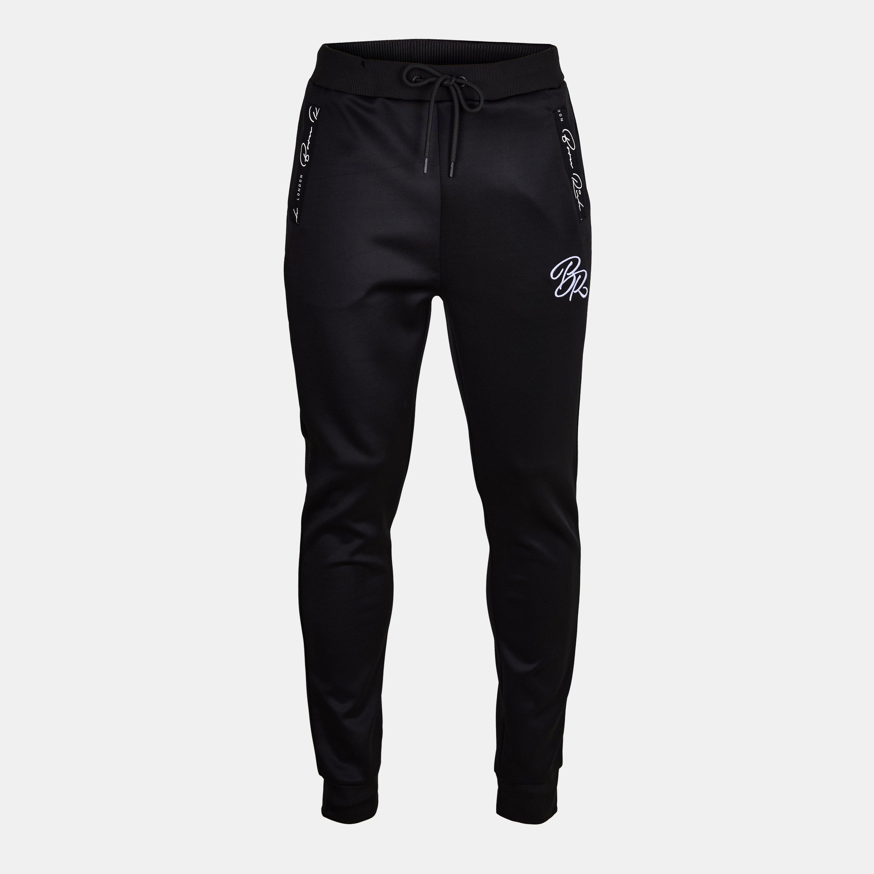 Black - Born Rich - Men's Foletti Tricot Open Hem Fleece Joggers - 1