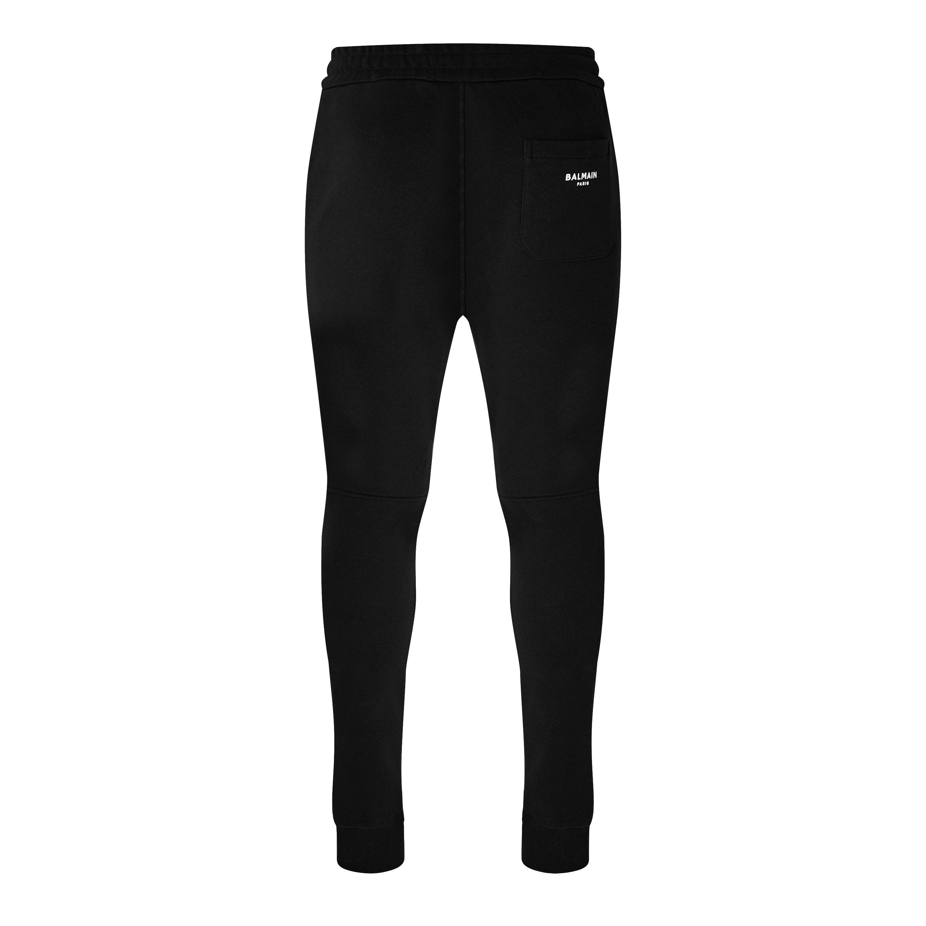 Noir/Blanc EAB - Balmain - Logo Cotton Sweatpants - 6