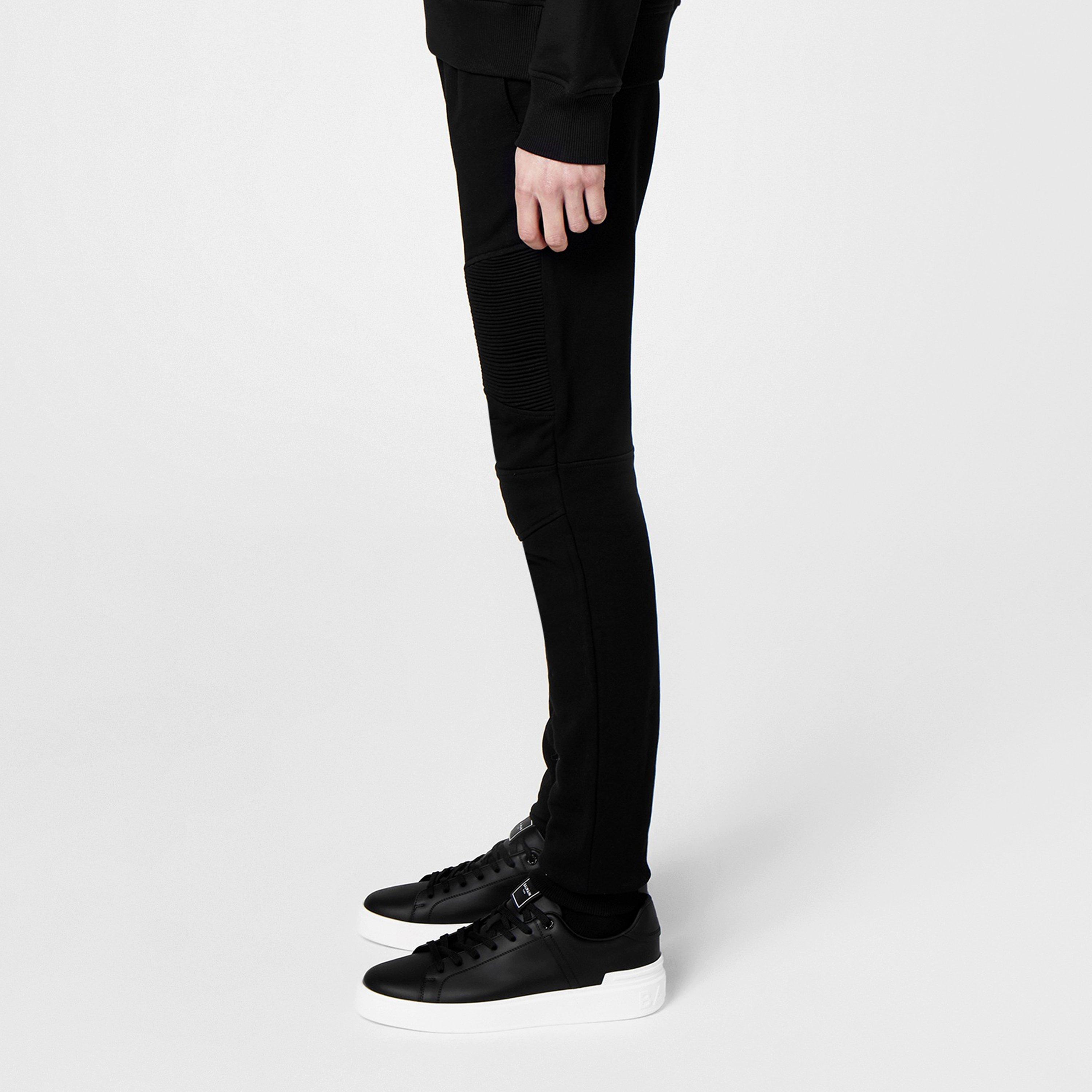 Noir/Blanc EAB - Balmain - Logo Cotton Sweatpants - 3