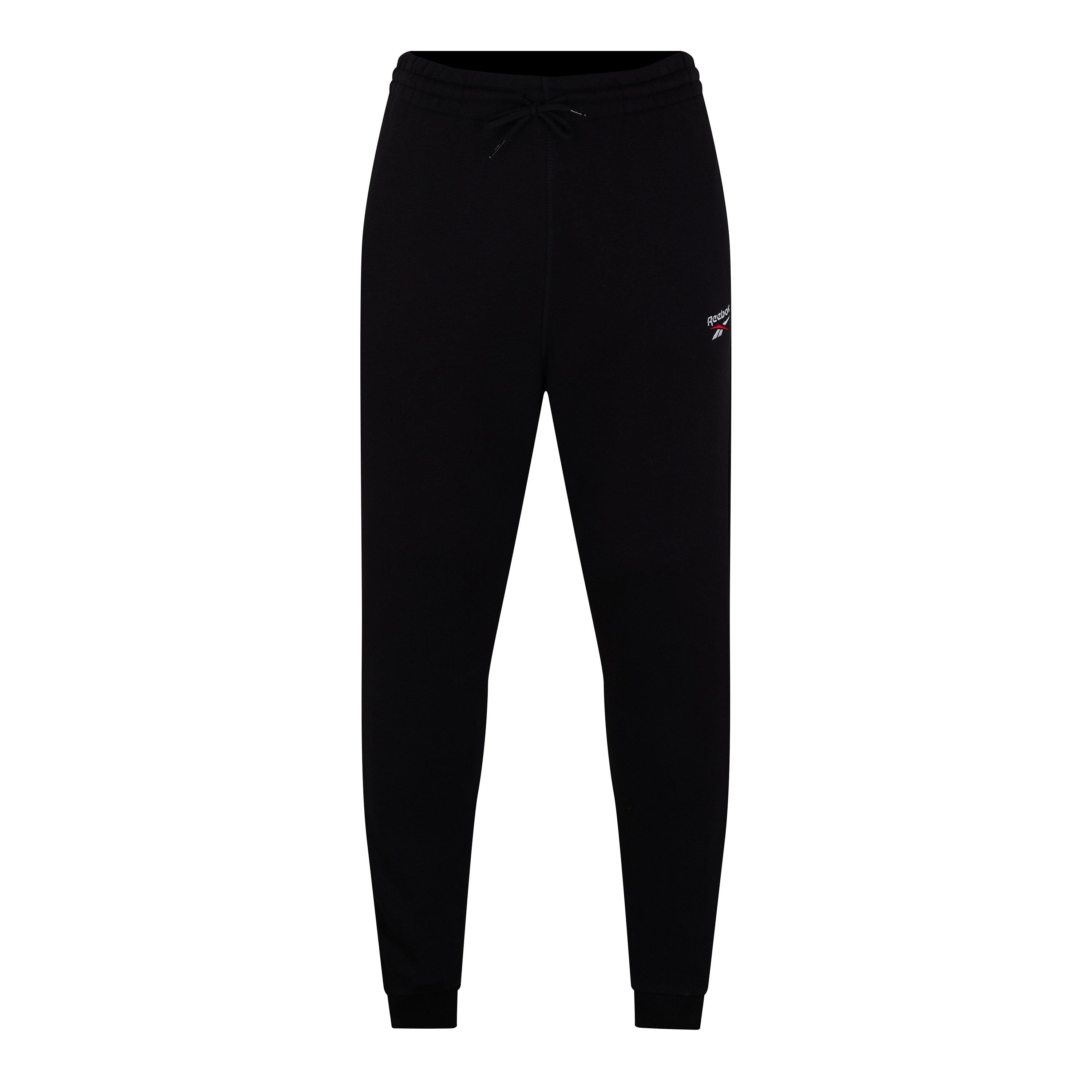 Black/White - Reebok - Men's Identity Small Logo Open Hem Fleece Jogging Bottom - 1