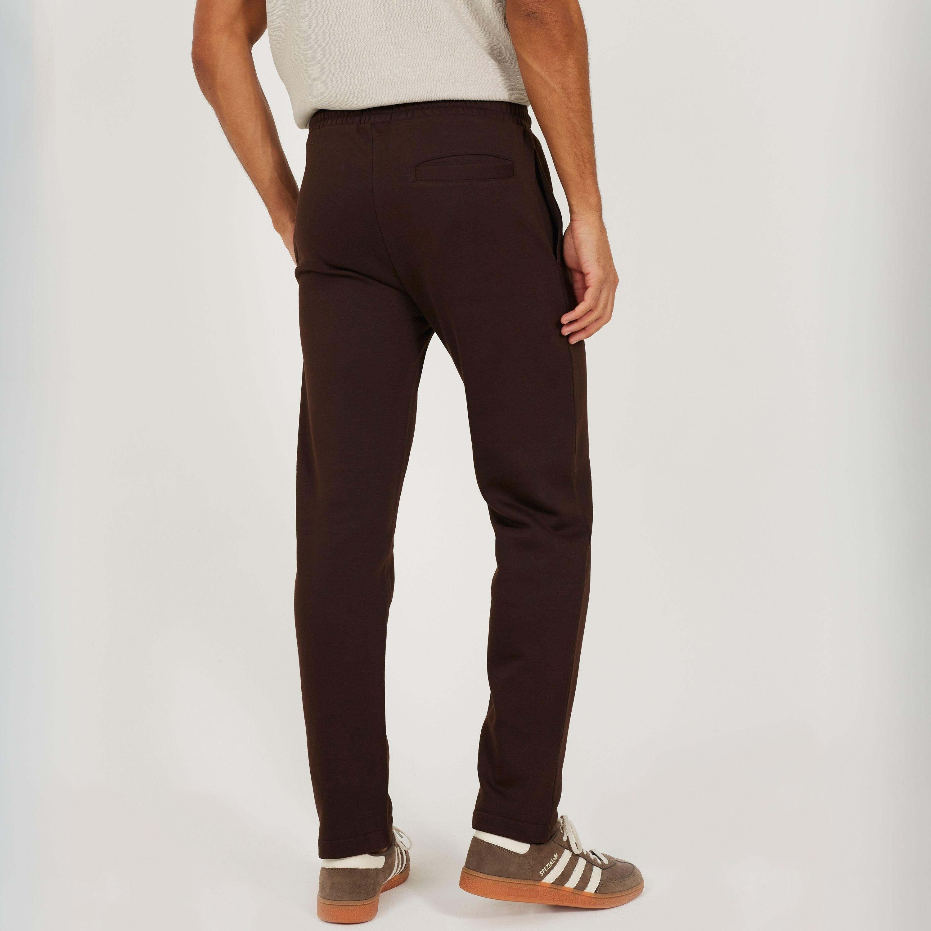 Chocolate - Brave Soul - BS Mens Straight Leg Open Hem Jogging Bottoms - 4