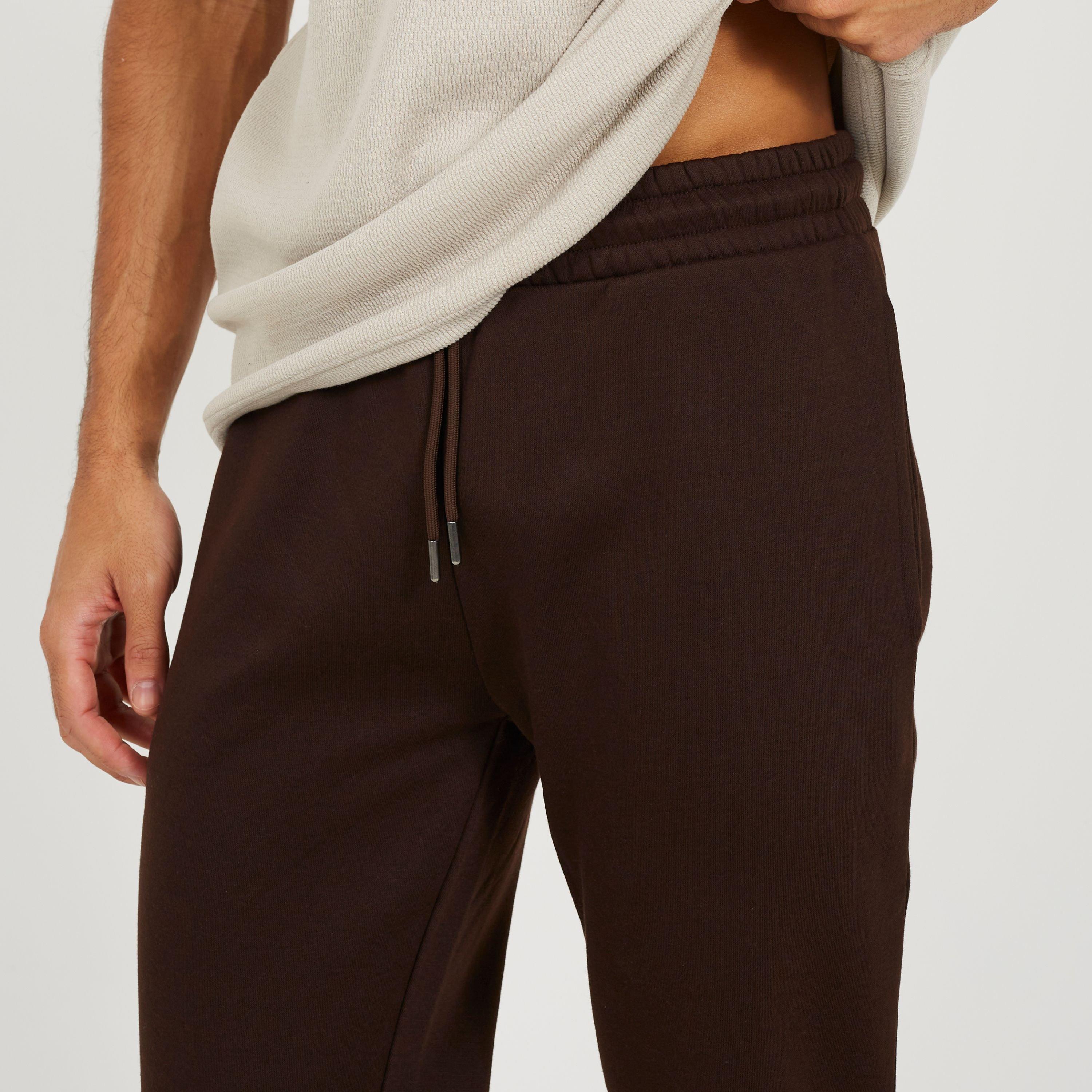 Chocolate - Brave Soul - BS Mens Straight Leg Open Hem Jogging Bottoms - 5