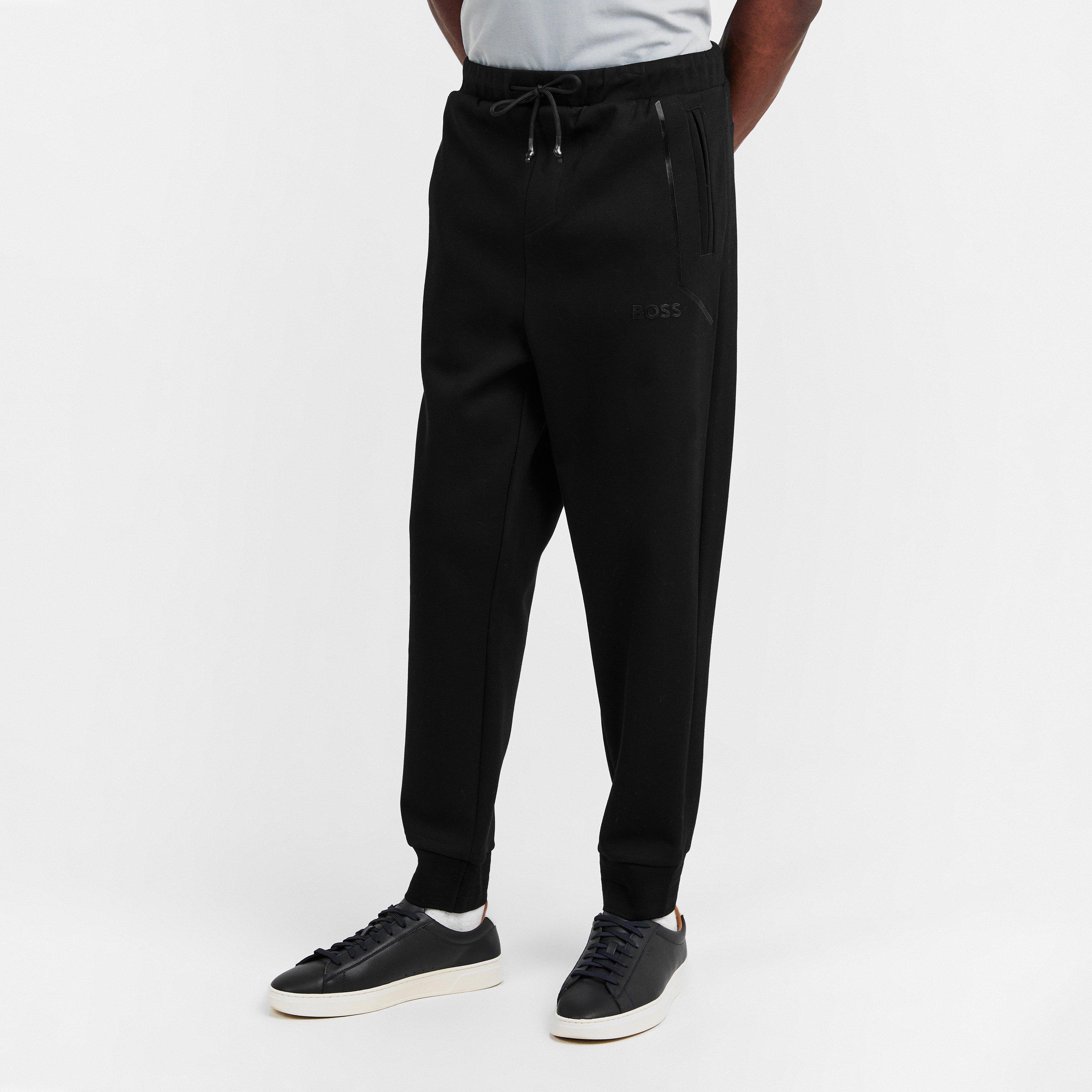 Black - Boss - Mens BOSS GREEN Signature Logo Jogging Bottoms (Hadiko Mirror) - 3