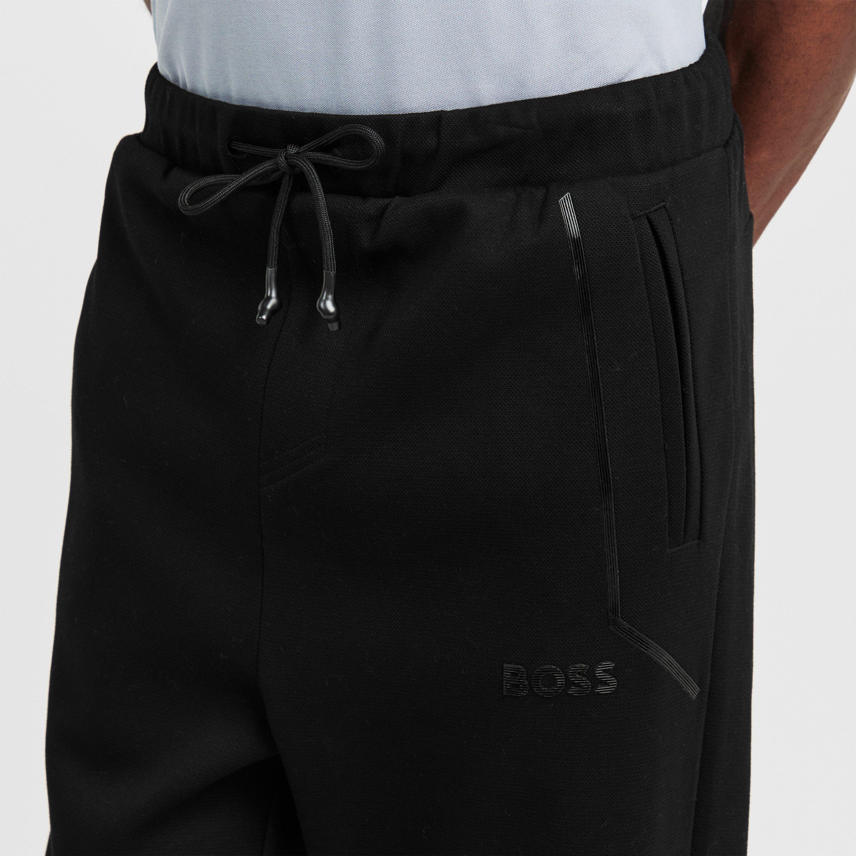 Black - Boss - Mens BOSS GREEN Signature Logo Jogging Bottoms (Hadiko Mirror) - 5