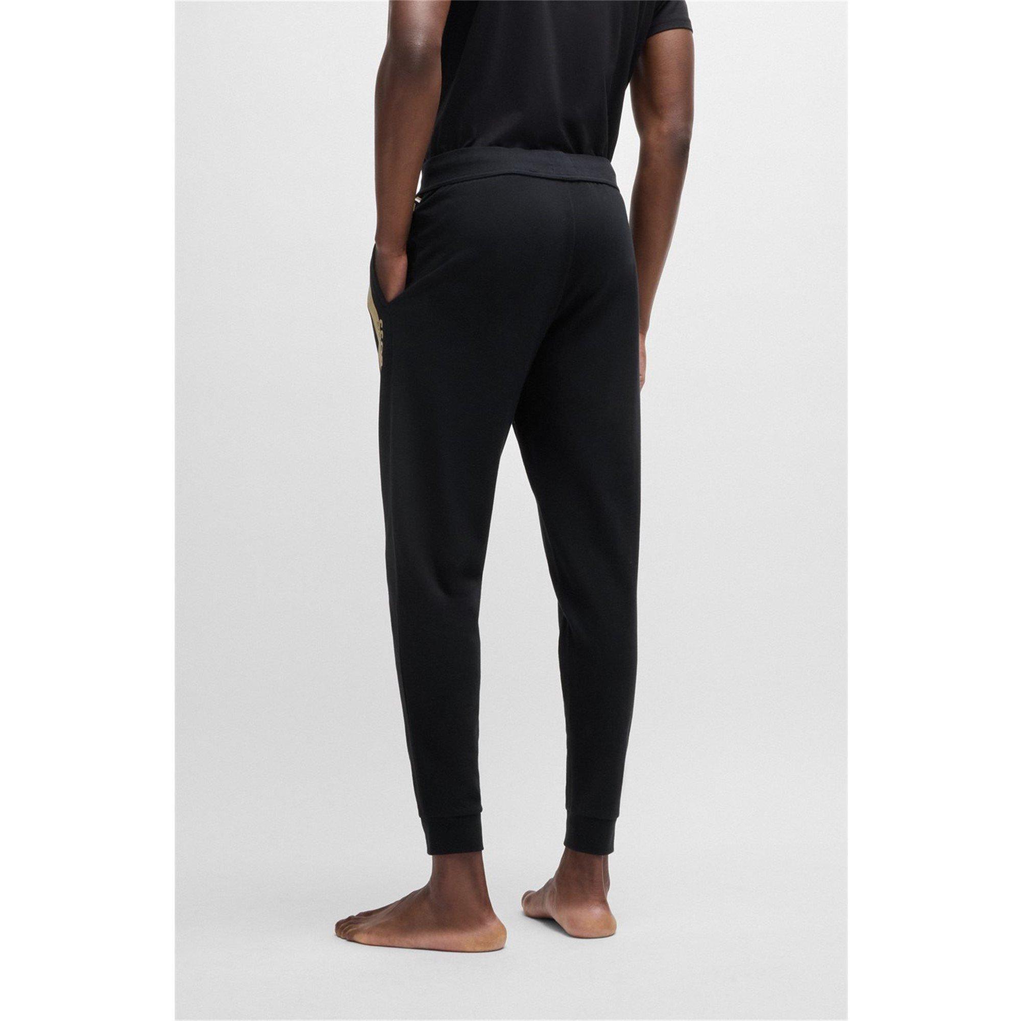 Preto/Dourado 001 - Boss - Men's BW Authentic Closed Hem Fleece Jogging Bottoms - 3