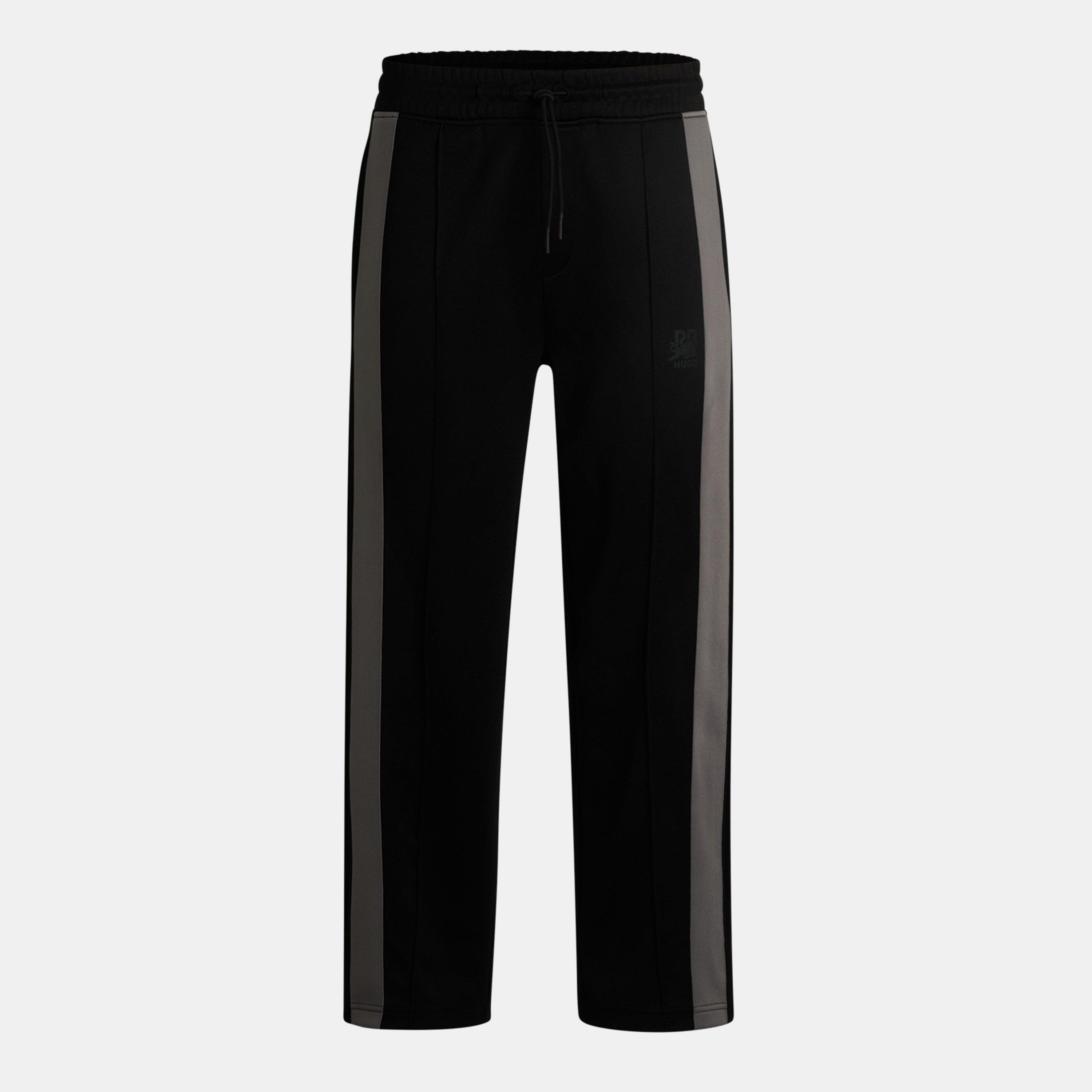 Black 001 - Hugo - Signature Bull Taped Oversized Trousers - 1