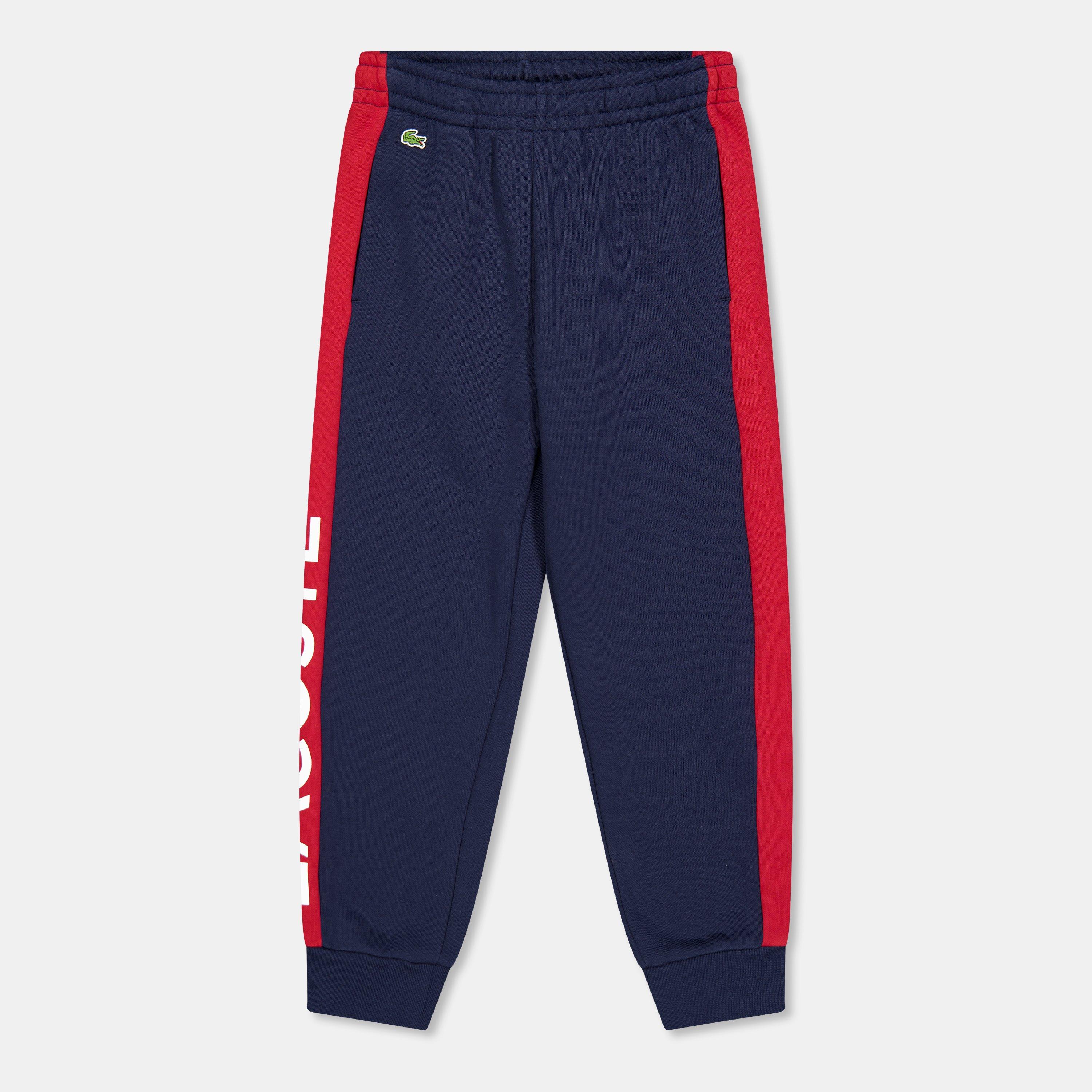 Lacoste Boys Colourblock Jogging Bottoms - Navy Blue/Ora - 14 Years