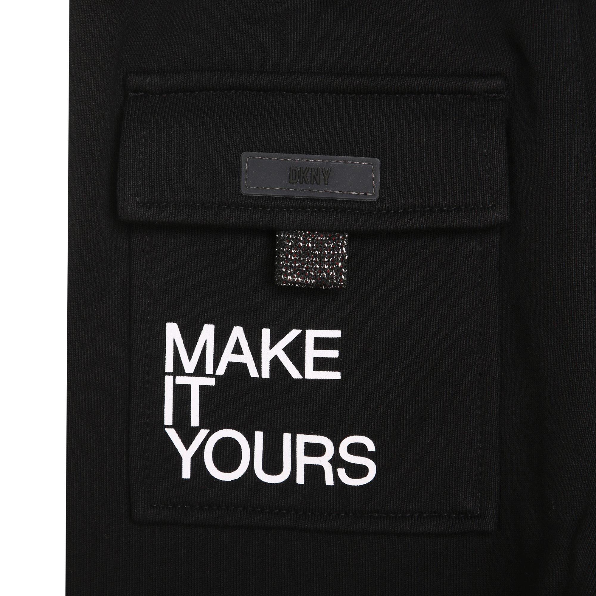 Black 09B - DKNY - Kids' Closed Hem Fleece Joggers - 3