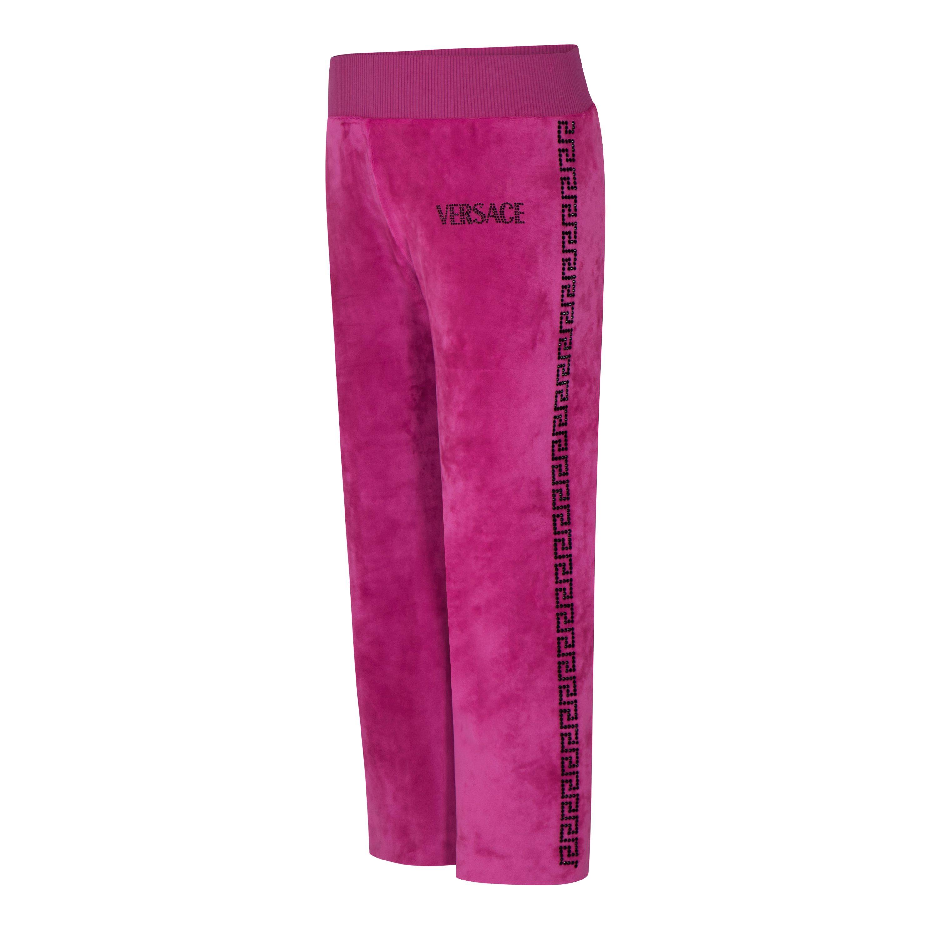Fuschia 2P110 - Versace - Girls La Greca Crystal Jogging Bottoms - 3