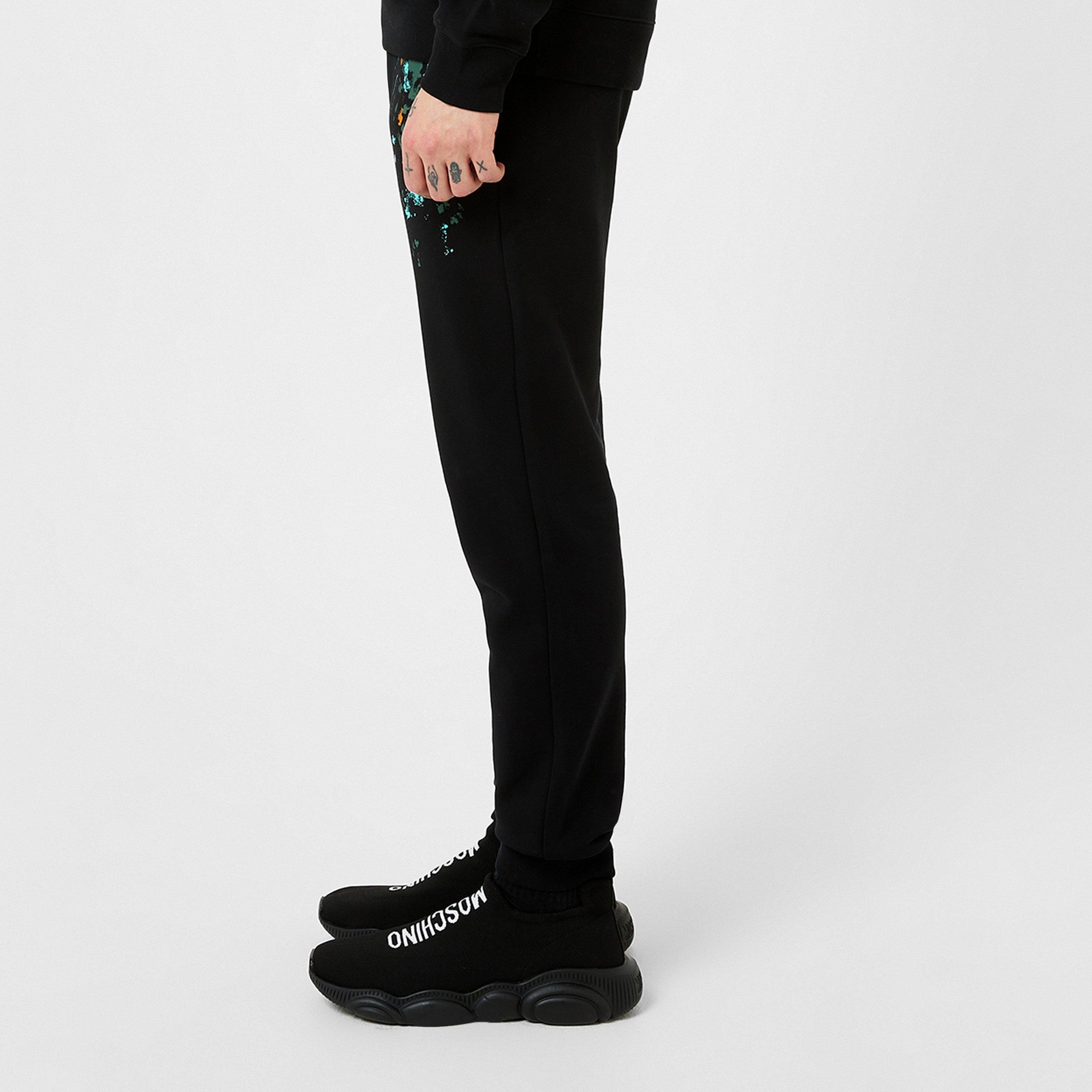 Black - Moschino - Men's Closed Hem Fleece Joggers - 2