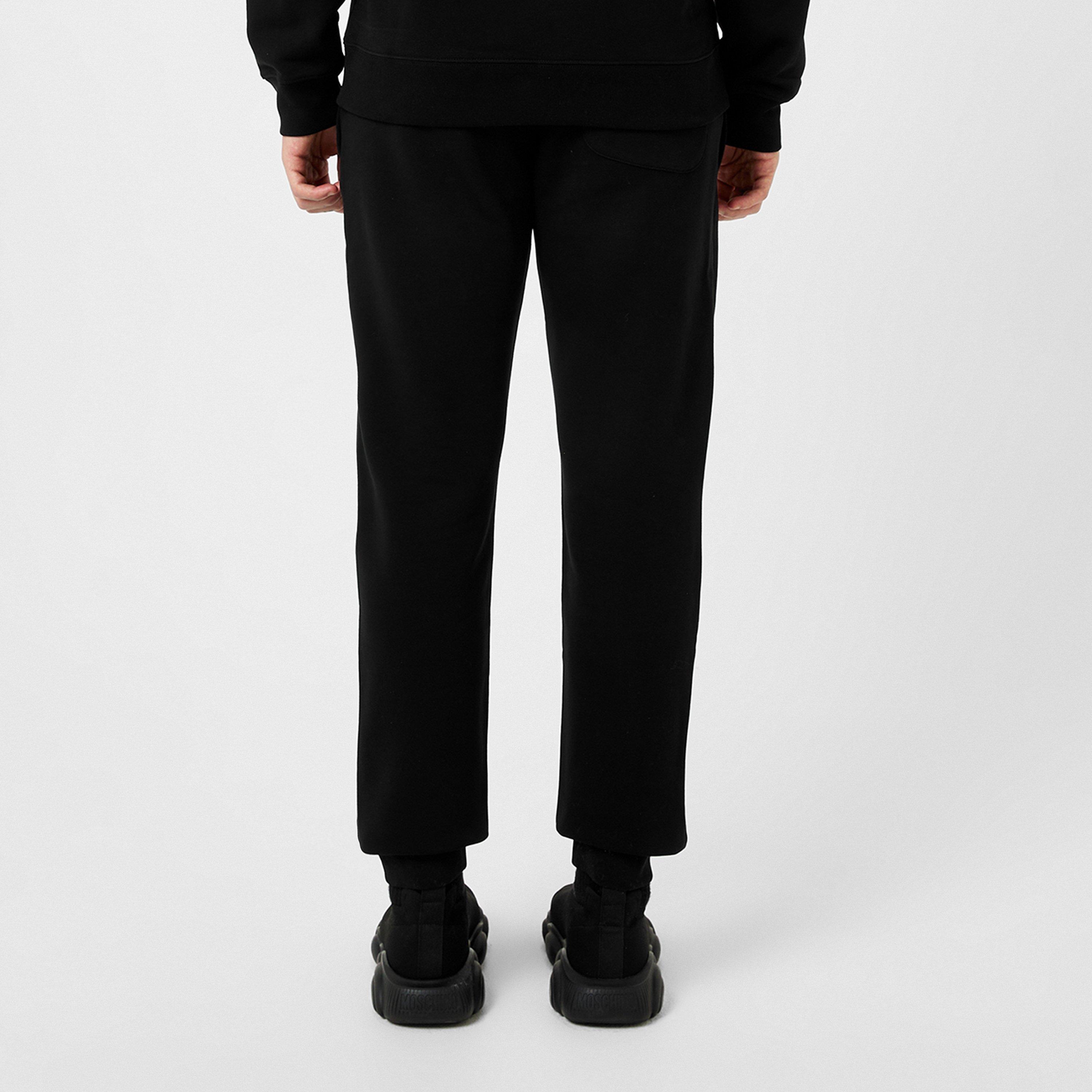 Black - Moschino - Men's Closed Hem Fleece Joggers - 3