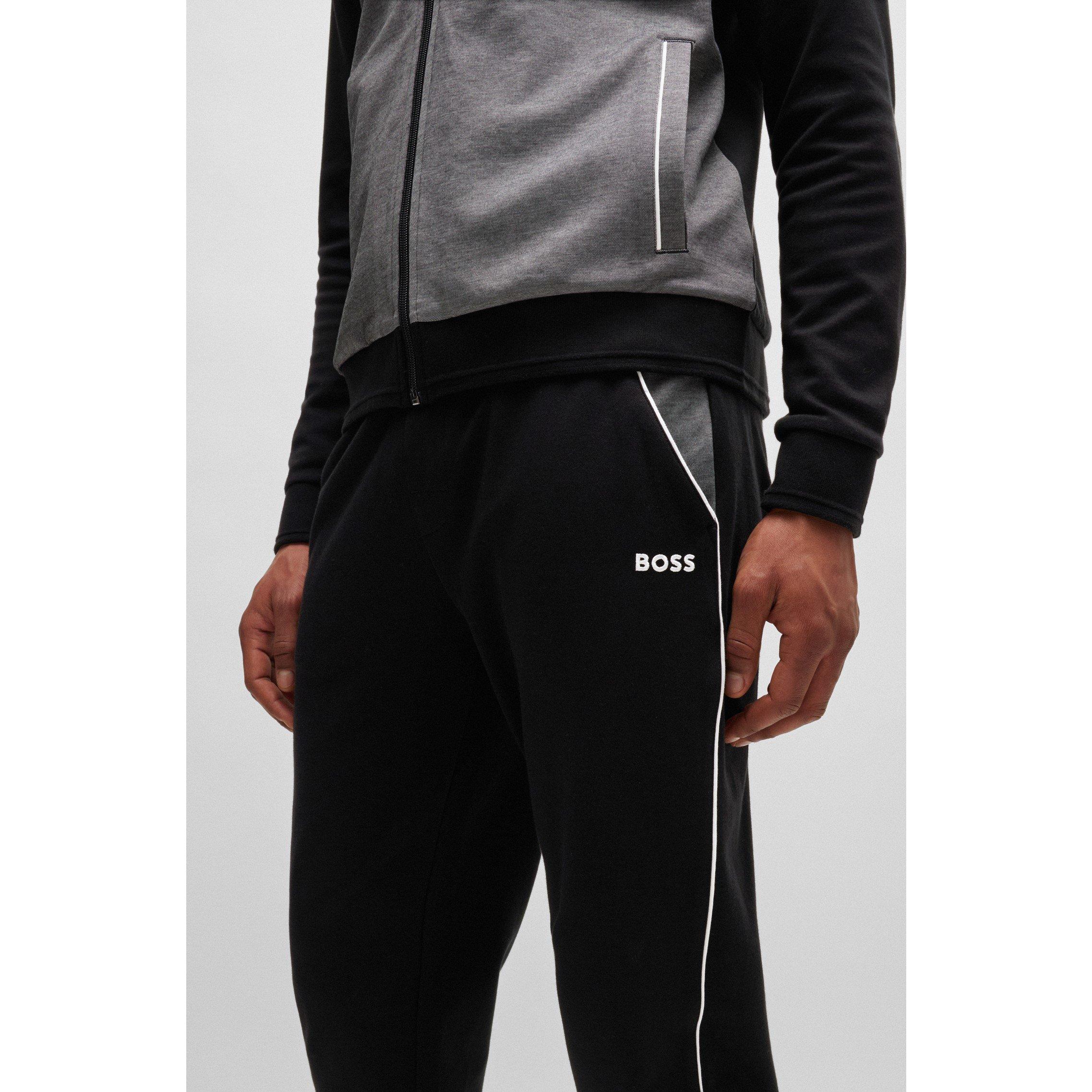 Schwarz 001 - Boss - Men's BW Closed Hem Fleece Tracksuit Joggers - 3