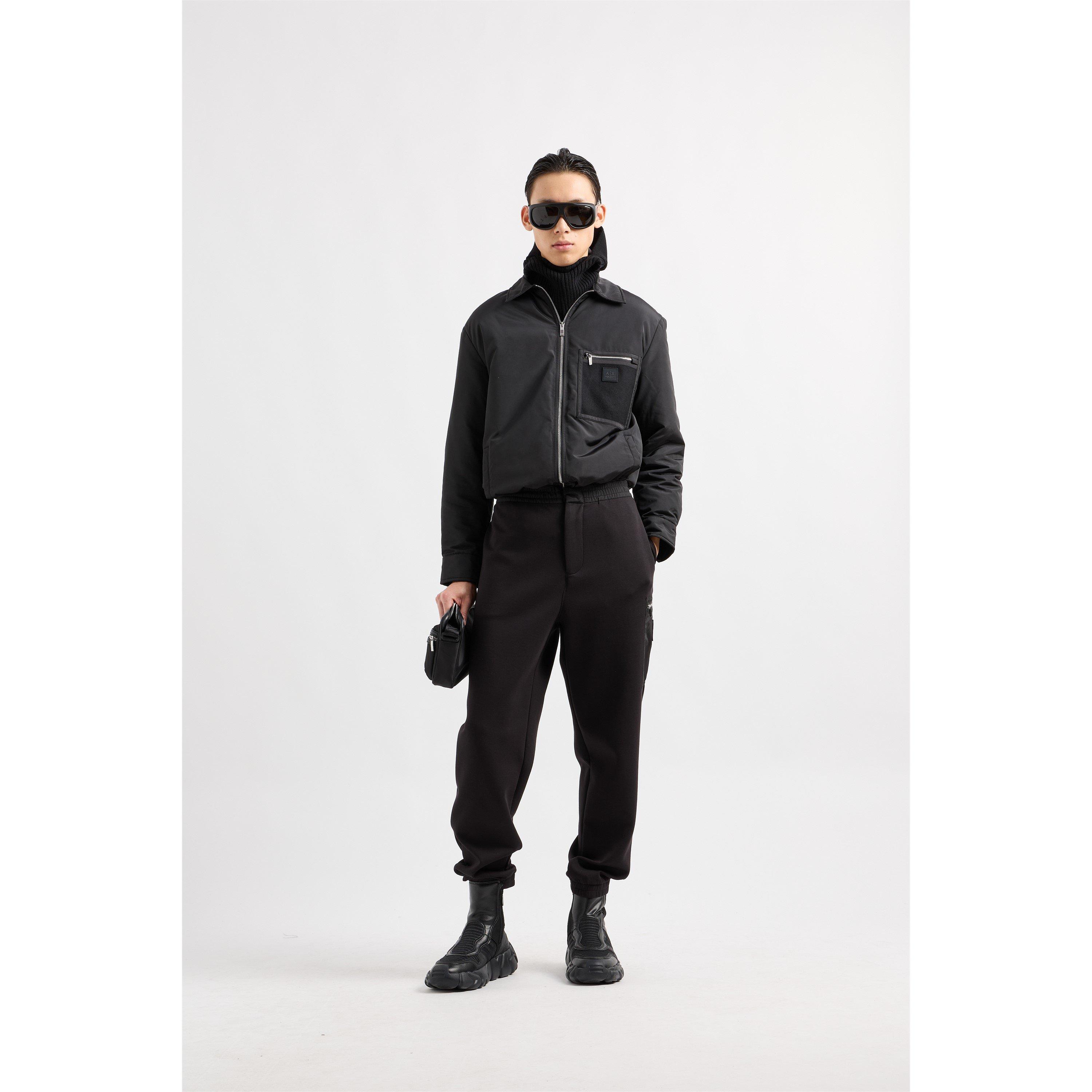 Black UC001 - Armani Exchange - Men's Closed Hem Fleece Joggers - 3