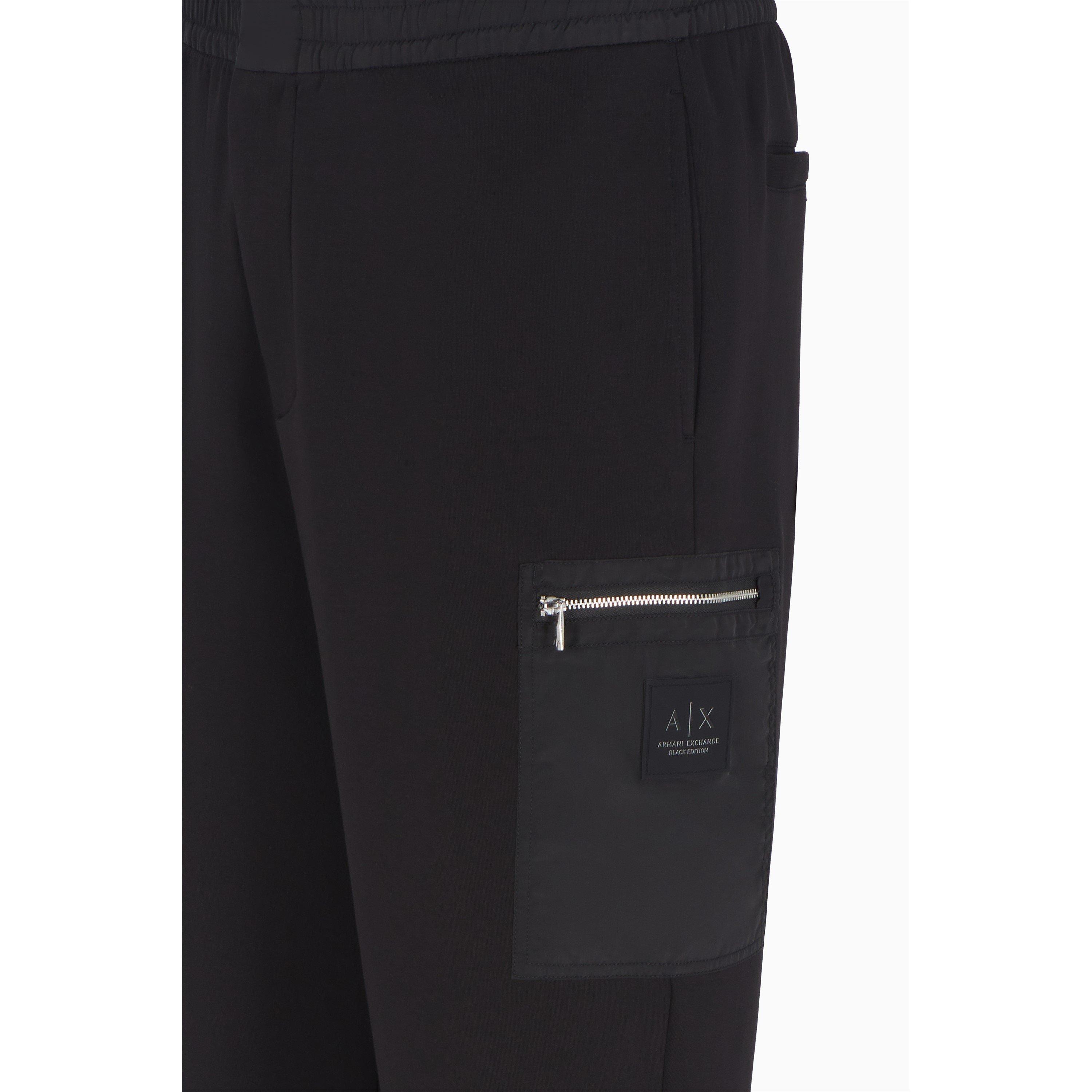 Black UC001 - Armani Exchange - Men's Closed Hem Fleece Joggers - 4