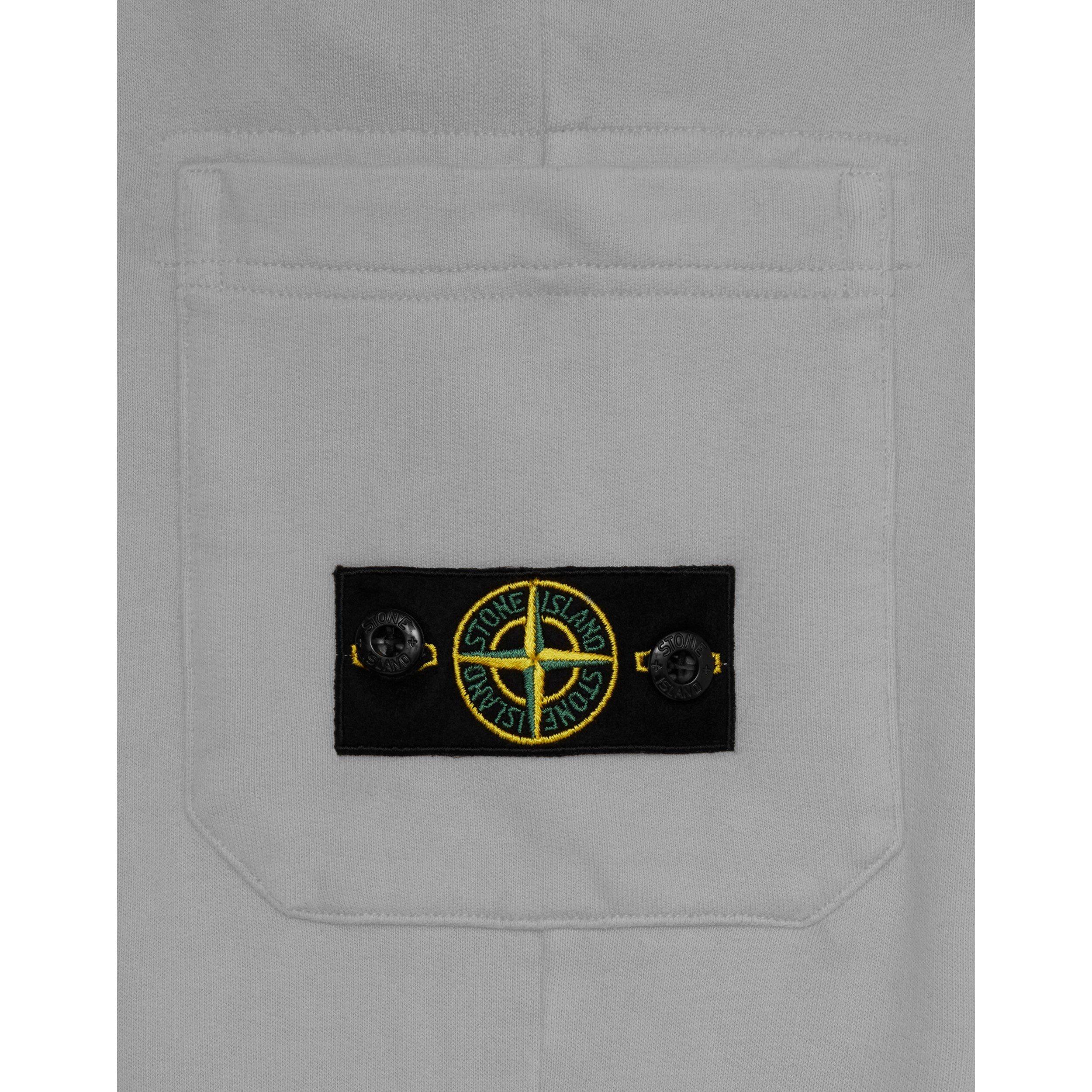 Grey Mel V0M64 - Stone Island - Patch Cotton Jersey Jogging Bottoms Juniors - 4