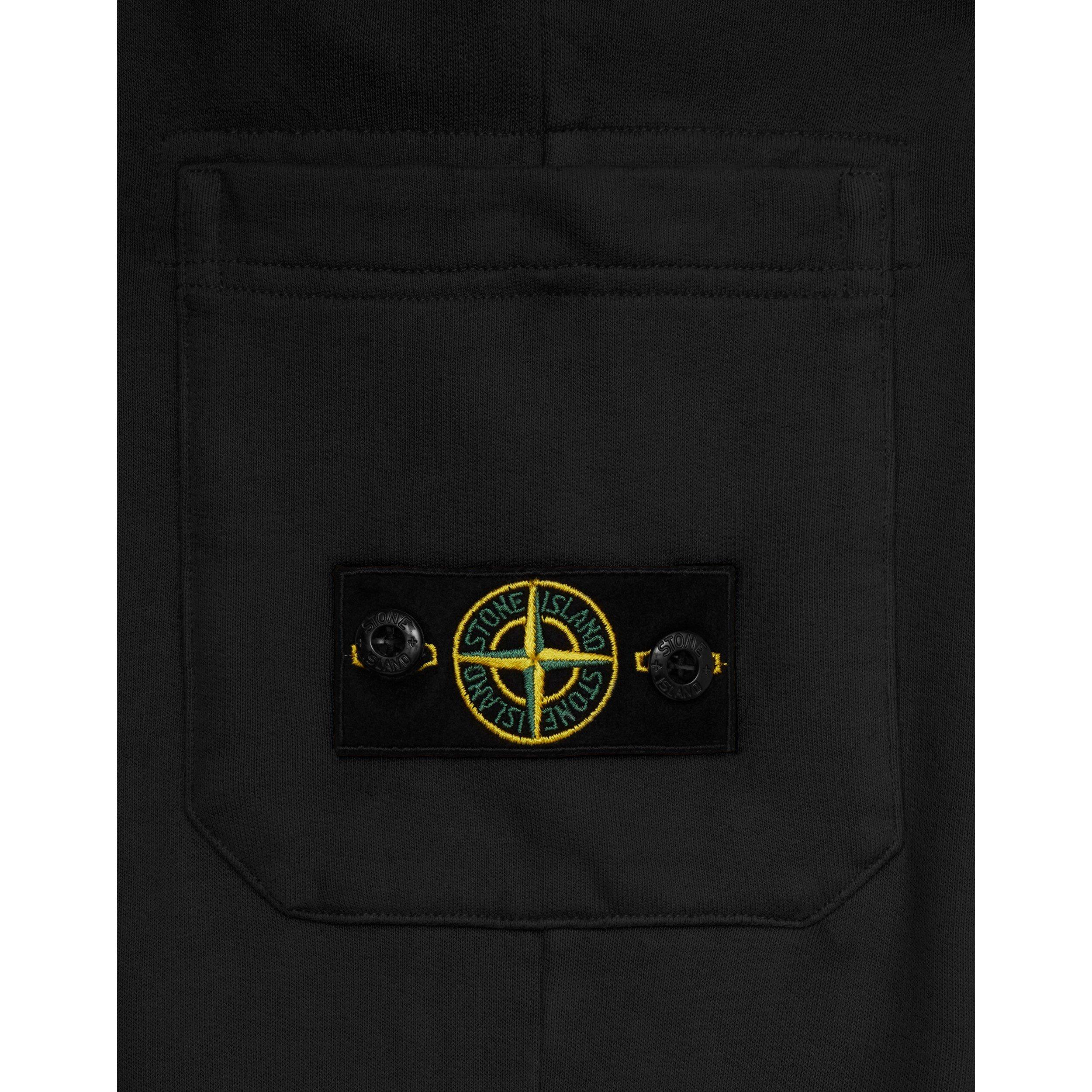 Black V0029 - Stone Island - Patch Cotton Jersey Jogging Bottoms Juniors - 4