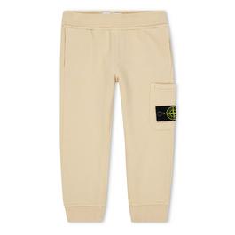 Stone Island Patch Cotton Jersey Jogging Bottoms Juniors