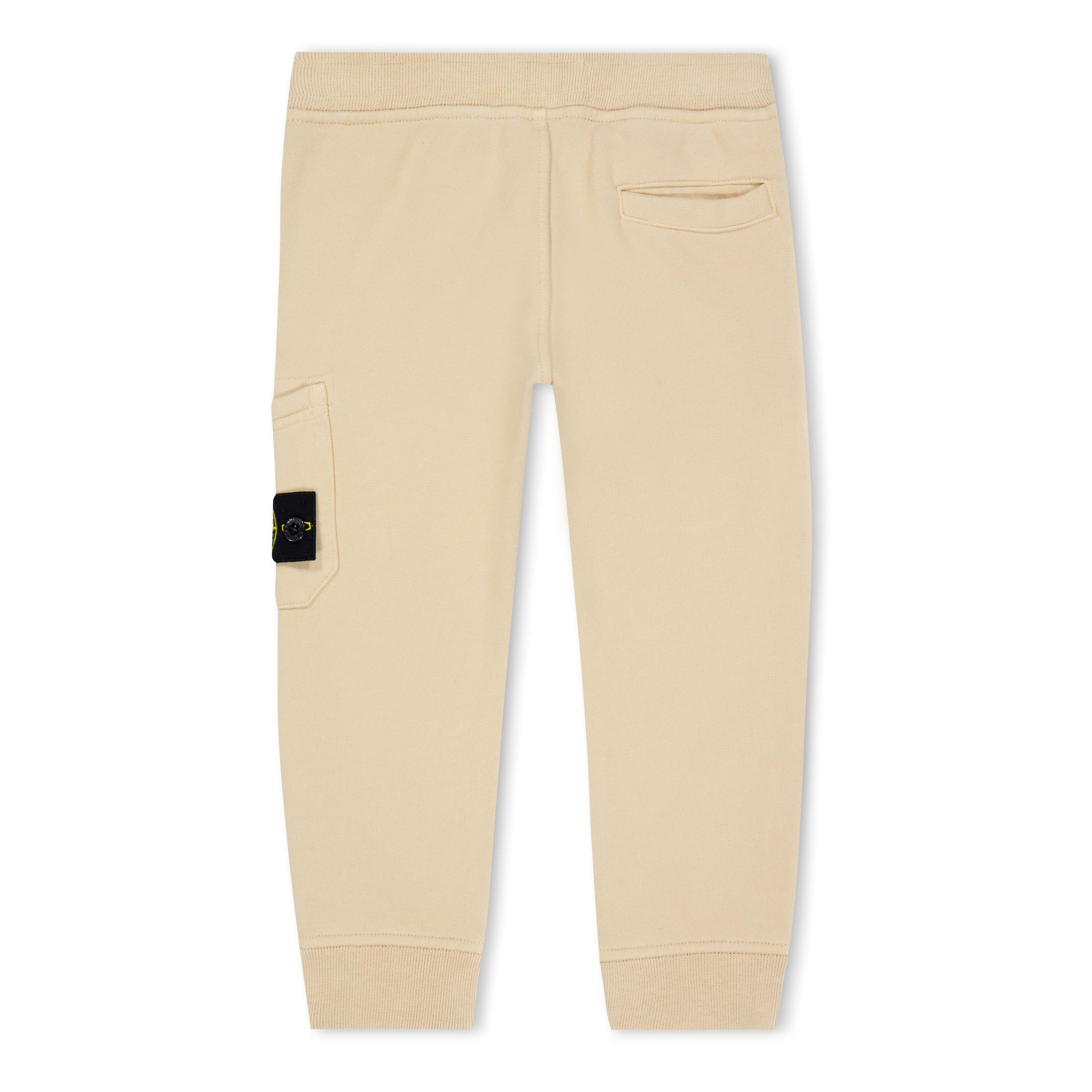 Nat Beige V0091 - Stone Island - Patch Cotton Jersey Jogging Bottoms Juniors - 2