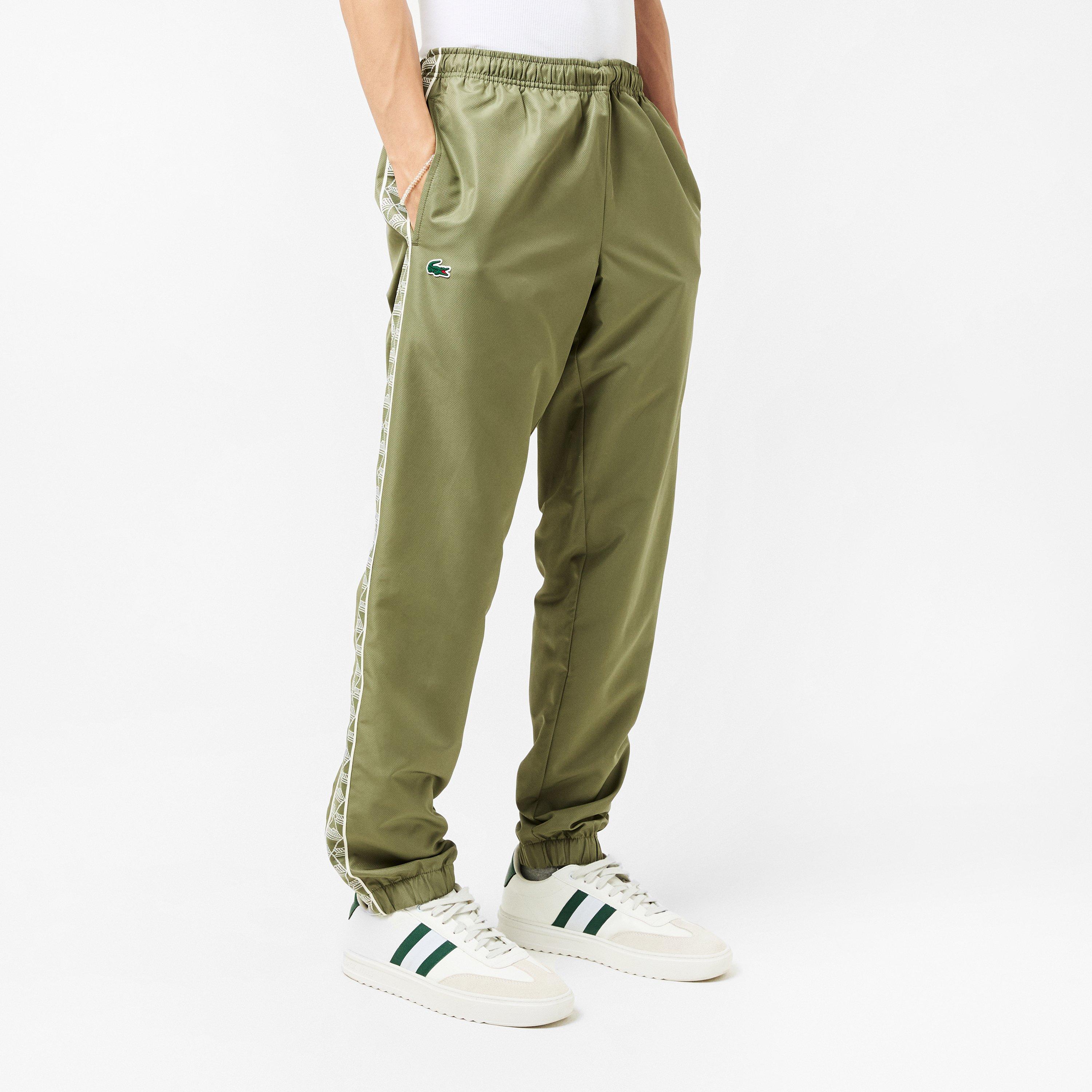 Khaki - Lacoste - Men's Tapered Closed Cuff Fleece Joggers - 3