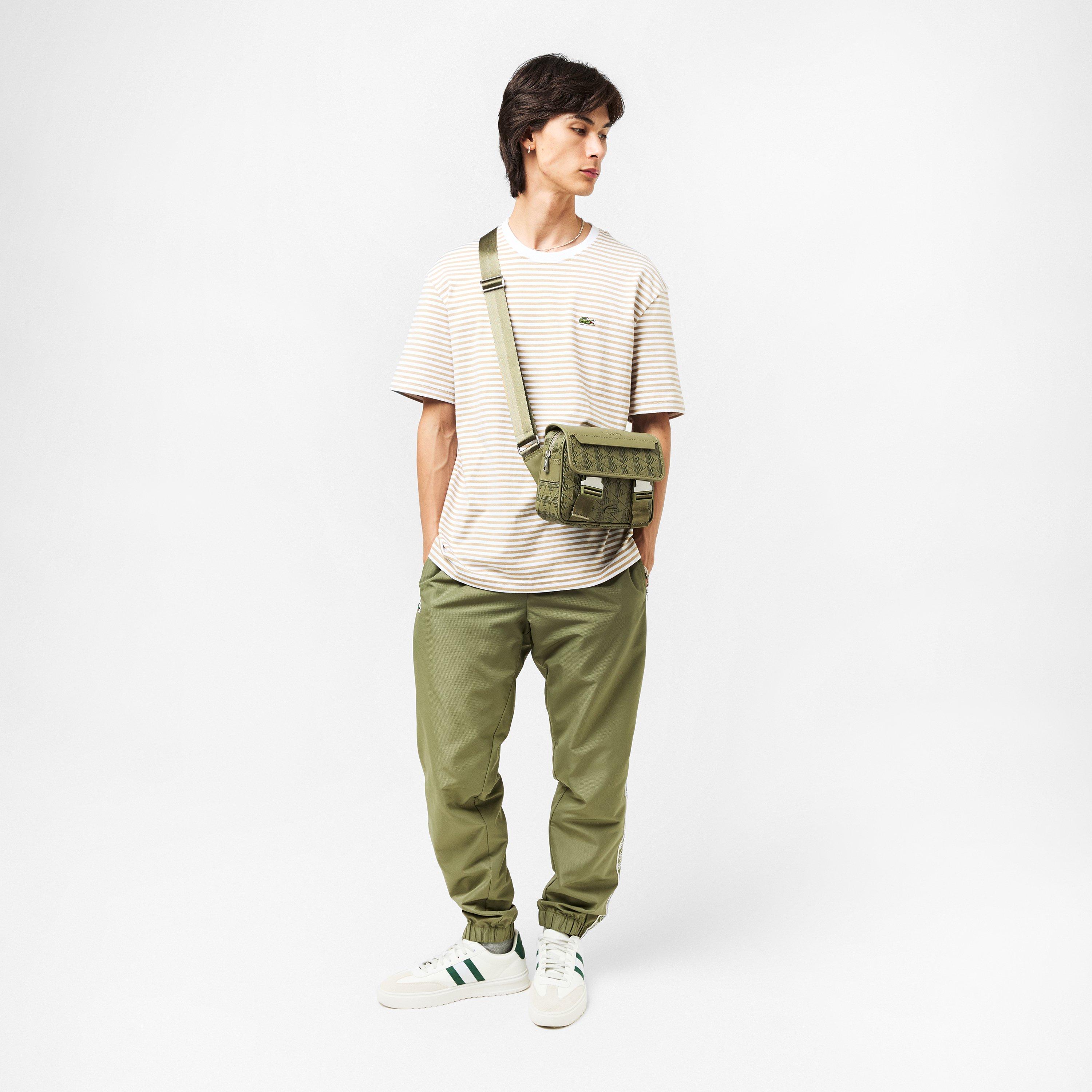 Khaki - Lacoste - Men's Tapered Closed Cuff Fleece Joggers - 6
