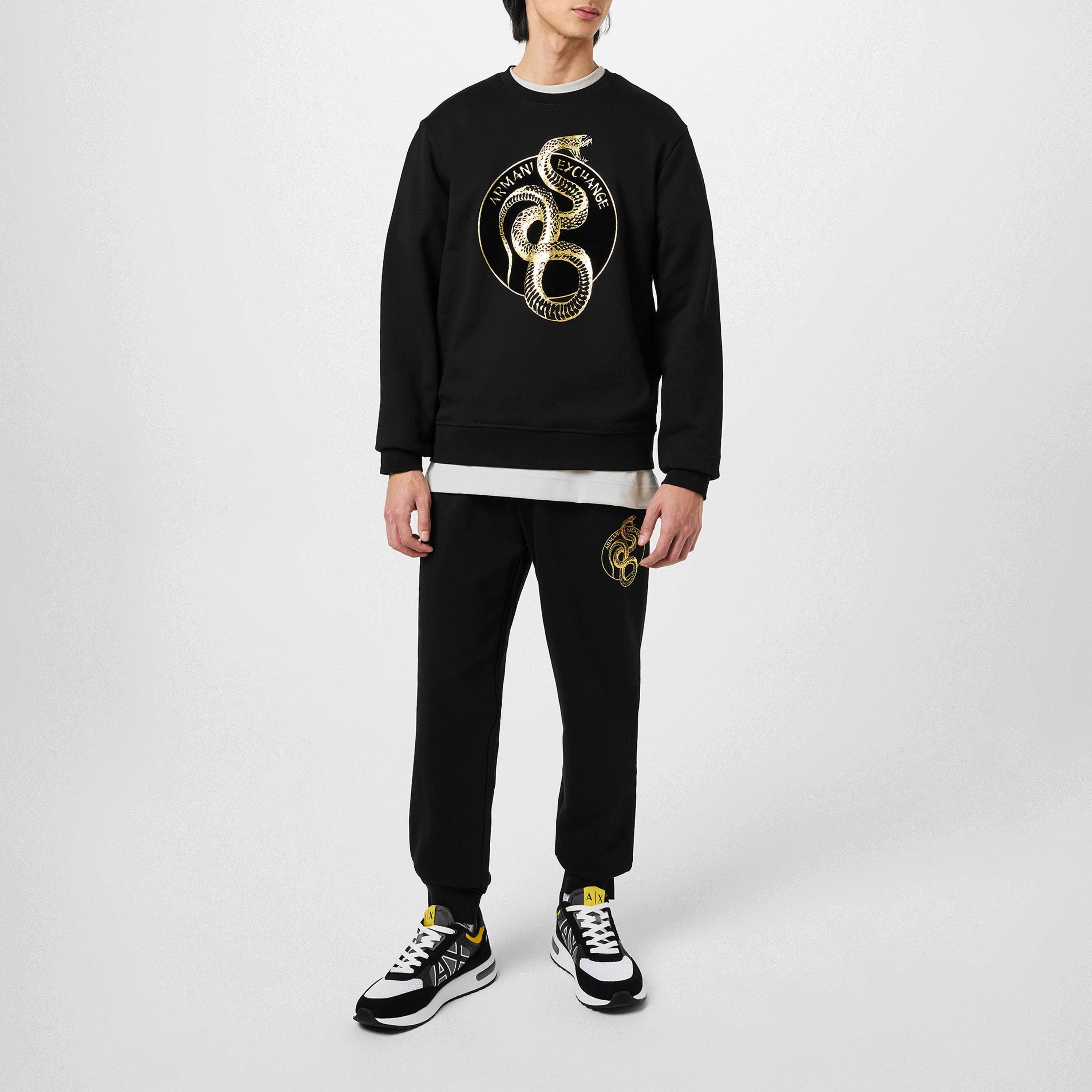 Nero - Armani Exchange - Men's Closed Hem Fleece Joggers - 6