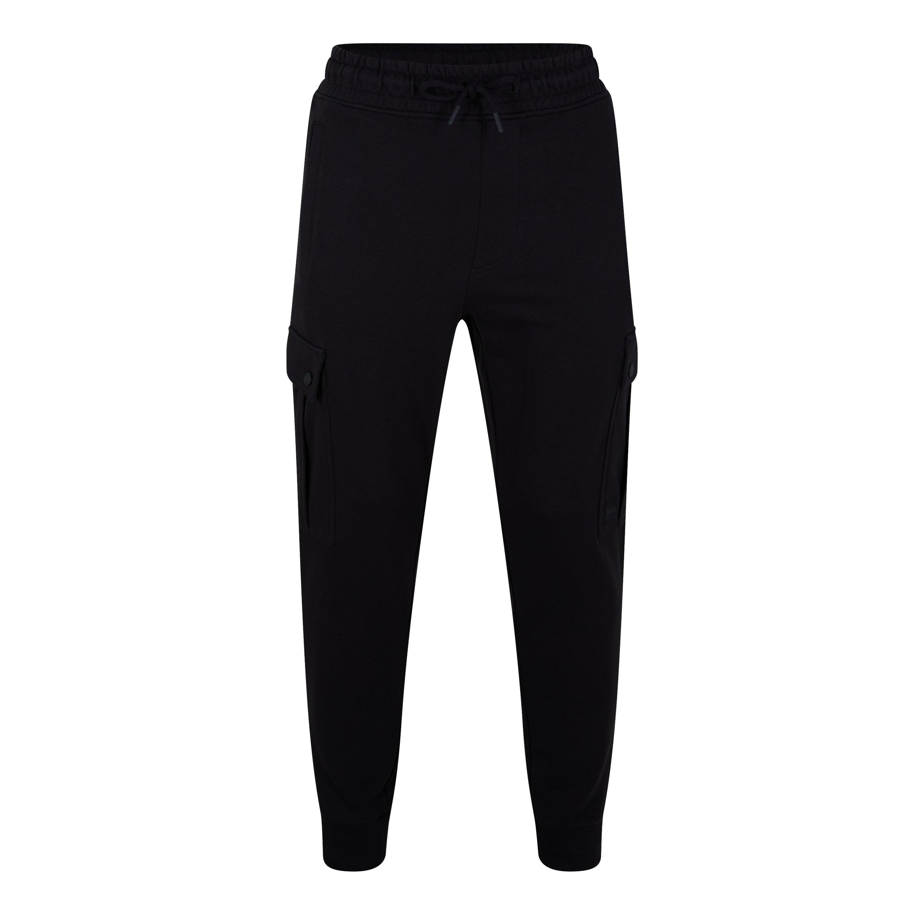 Black 001 - Boss - Men's Seteam Jog Closed Hem Fleece Jogging Bottoms - 1