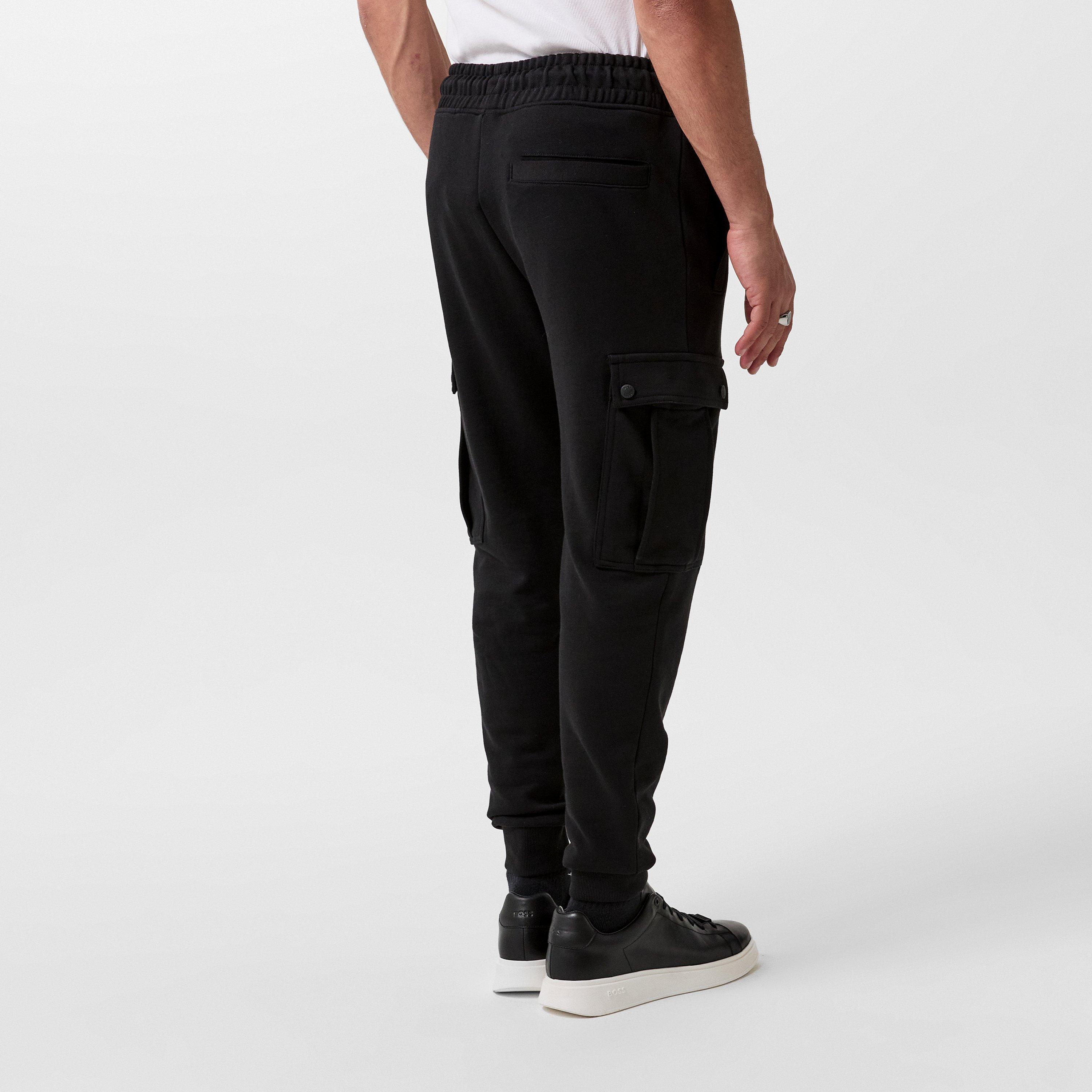 Black 001 - Boss - Men's Seteam Jog Closed Hem Fleece Jogging Bottoms - 4