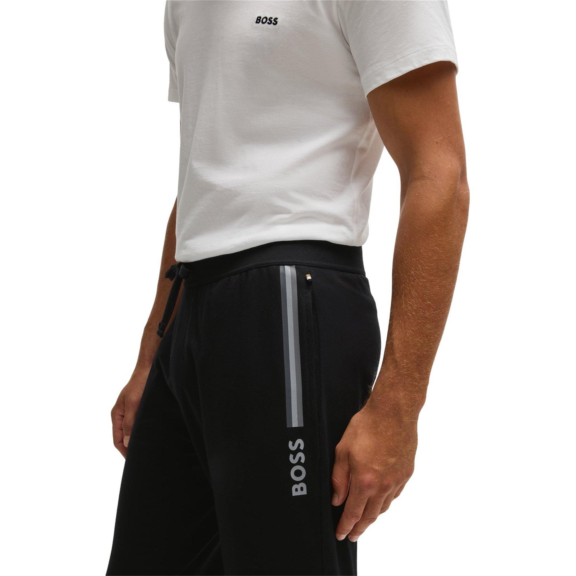 Black 002 - Boss - Men's BW Authentic Closed Hem Fleece Jogging Bottoms - 5