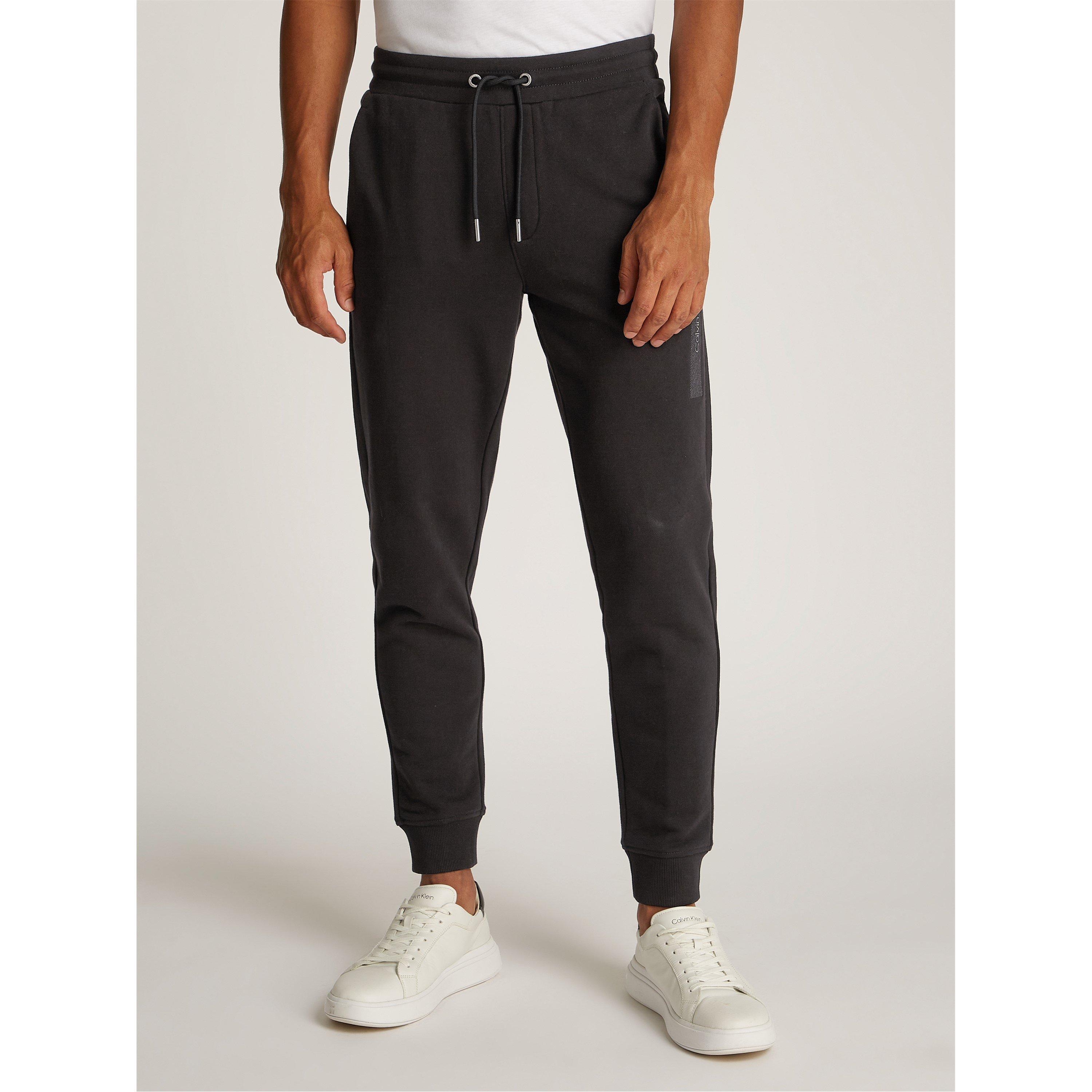 Ck Black BEH - Calvin Klein - Men's Structured Embroidery Closed Hem Fleece Joggers - 2