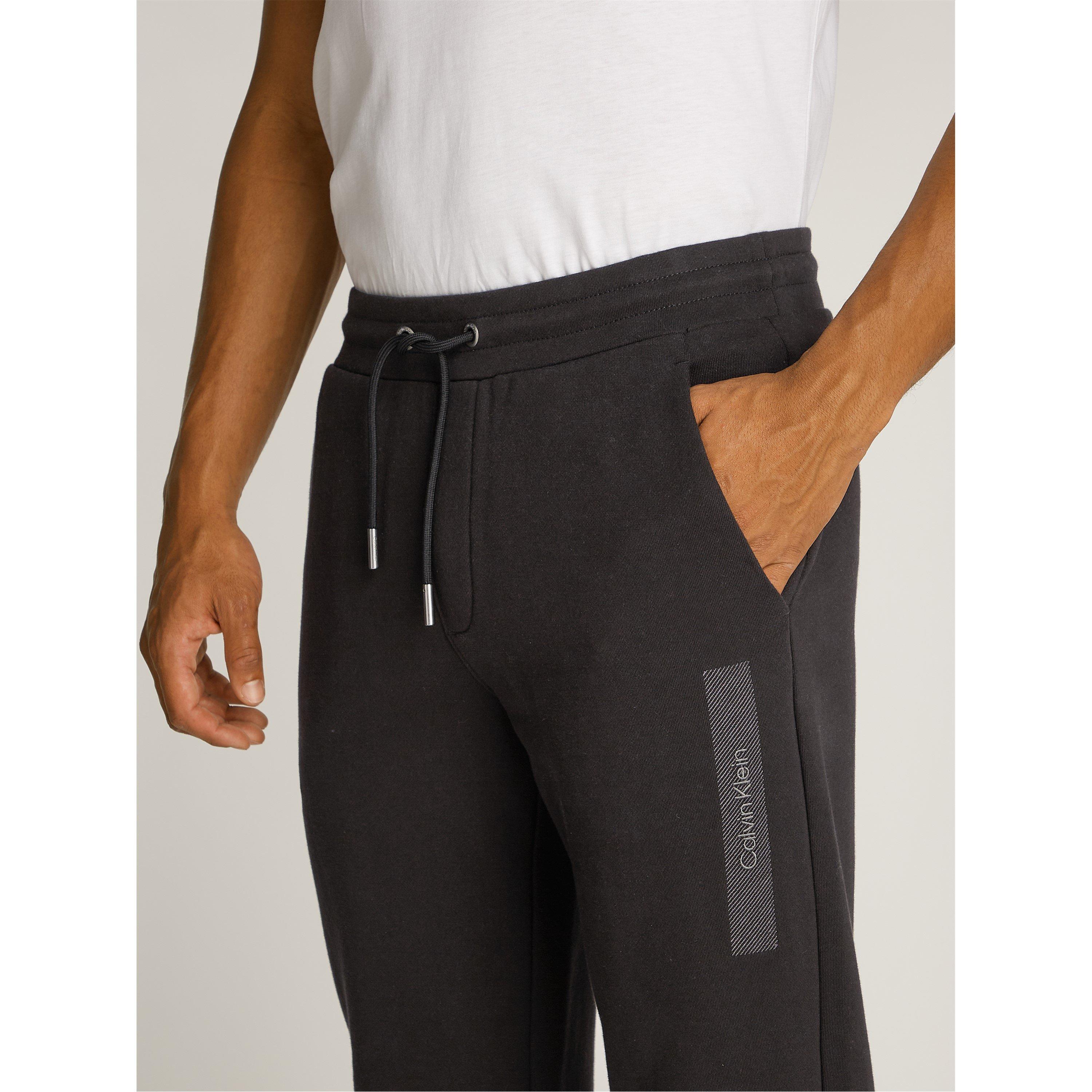 Ck Black BEH - Calvin Klein - Men's Structured Embroidery Closed Hem Fleece Joggers - 4