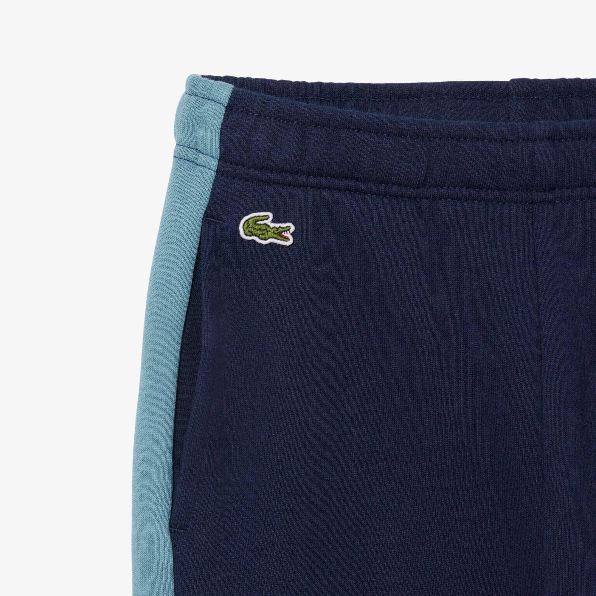 Blu Navy/Multicolore 5R3 - Lacoste - Kids' Block Closed Hem Fleece Joggers - 5