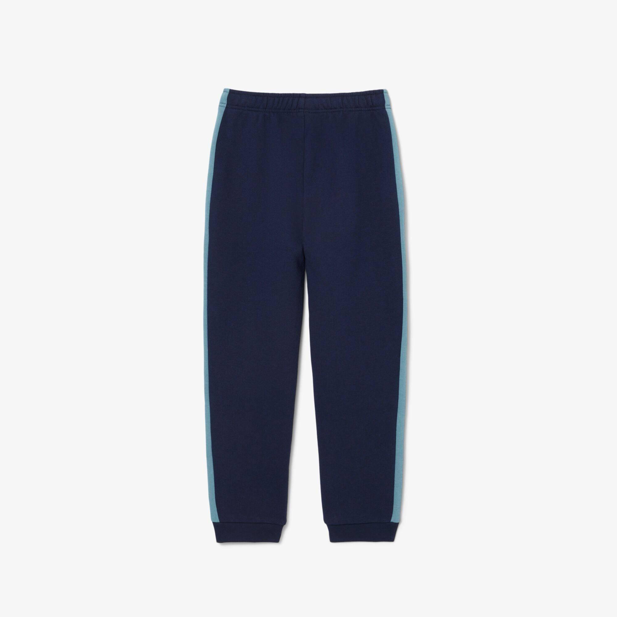 Blu Navy/Multicolore 5R3 - Lacoste - Kids' Block Closed Hem Fleece Joggers - 2
