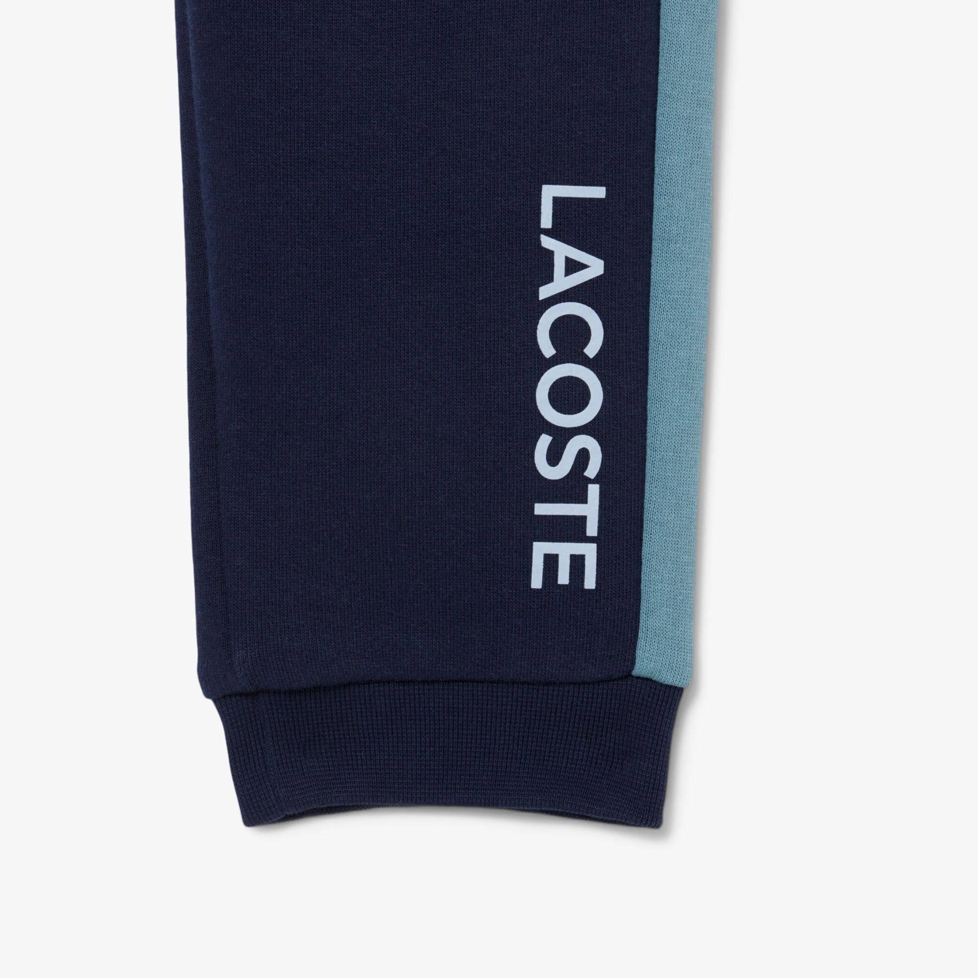 Blu Navy/Multicolore 5R3 - Lacoste - Kids' Block Closed Hem Fleece Joggers - 3
