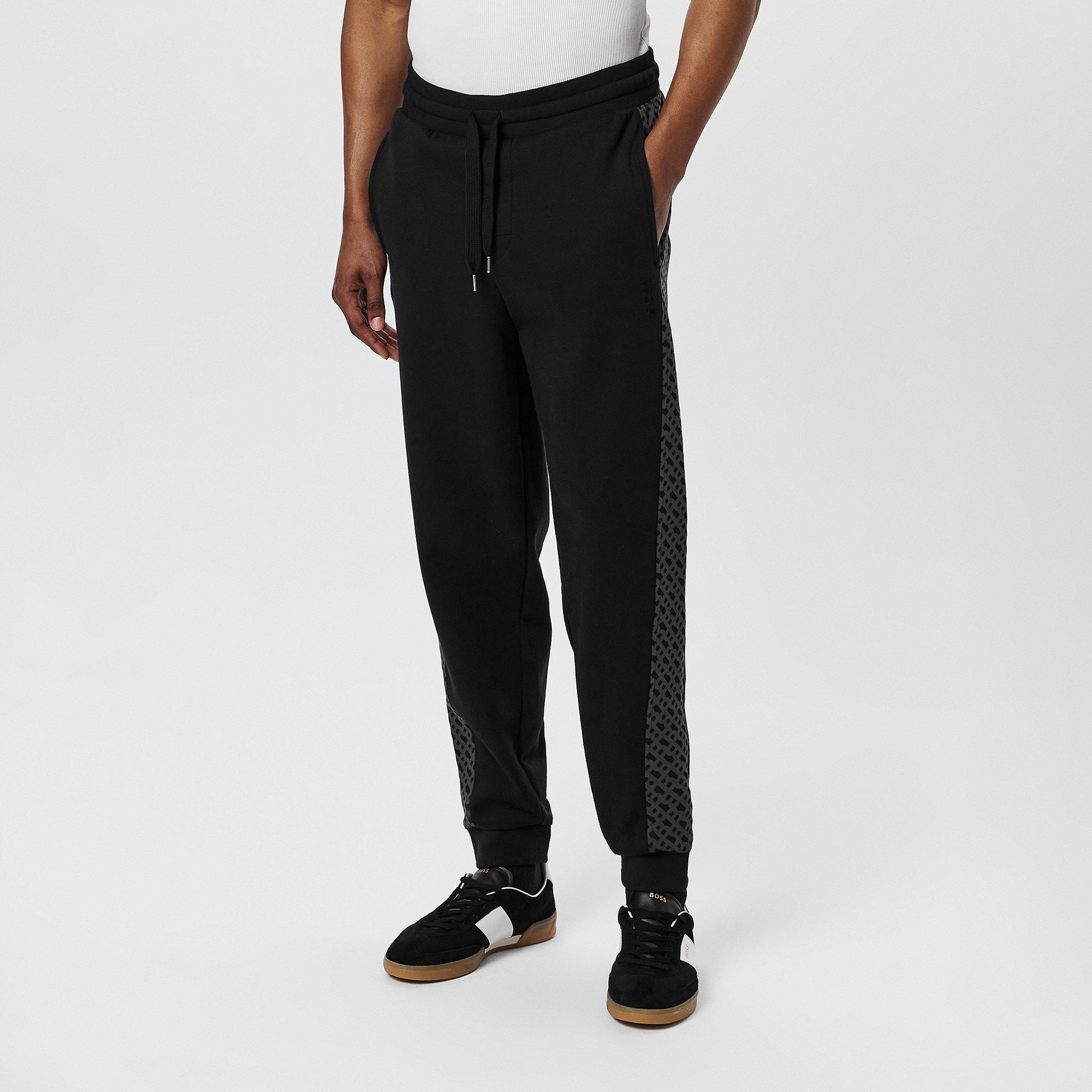 Black 001 - Boss - Men's BW LukeMono Closed Hem Fleece Jogger Bottoms - 3