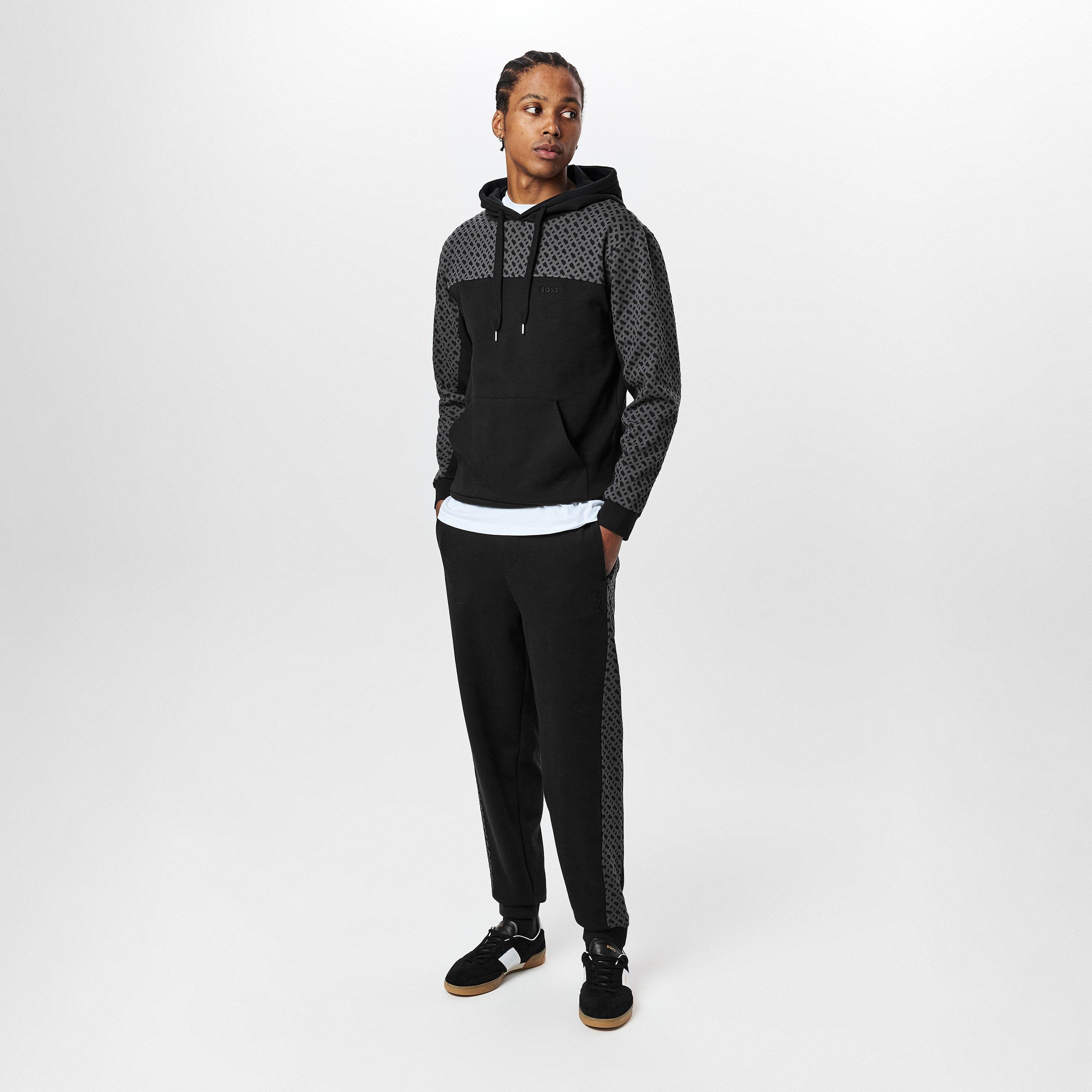 Black 001 - Boss - Men's BW LukeMono Closed Hem Fleece Jogger Bottoms - 6