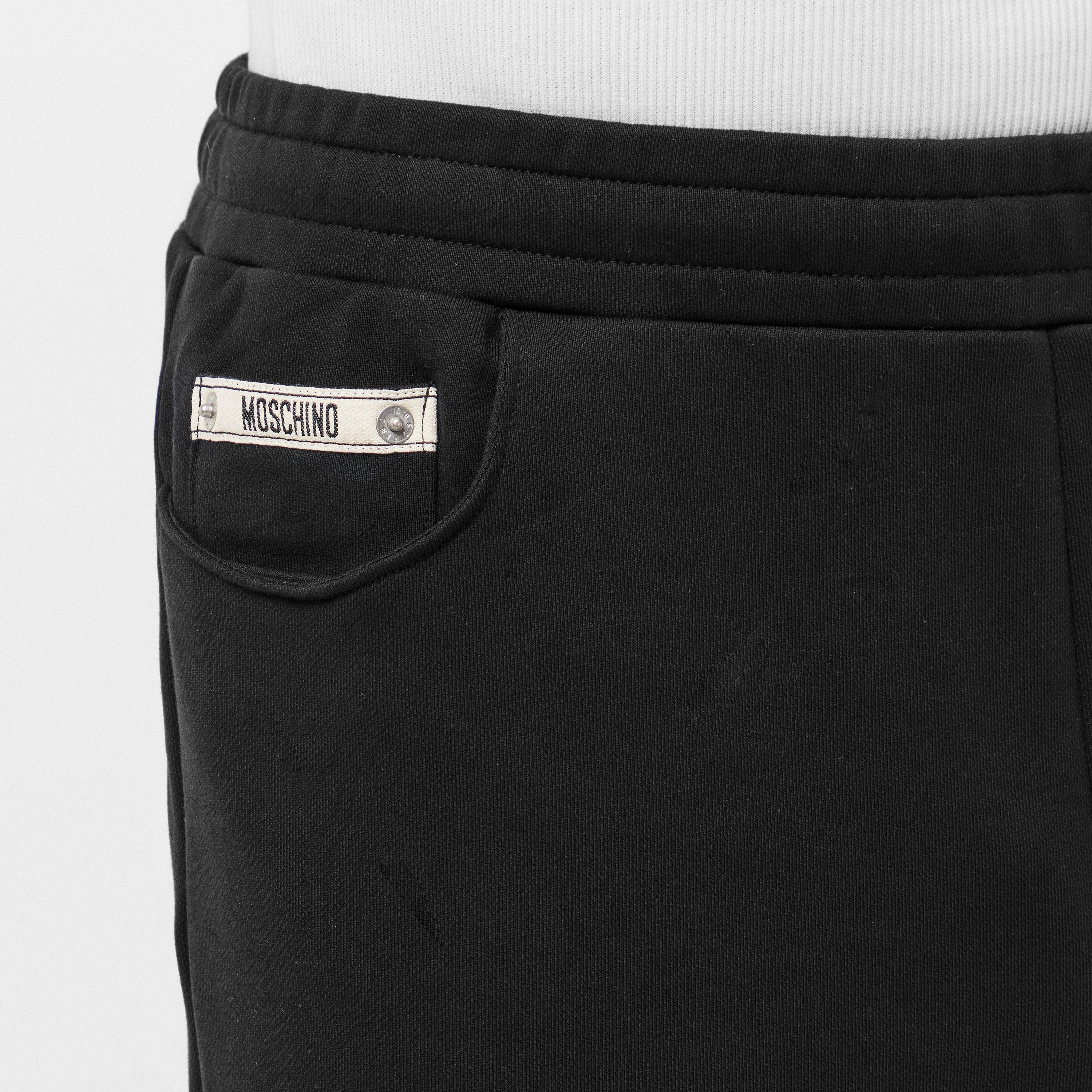 Black - Moschino - Men's Tape Closed Hem Fleece Joggers - 5