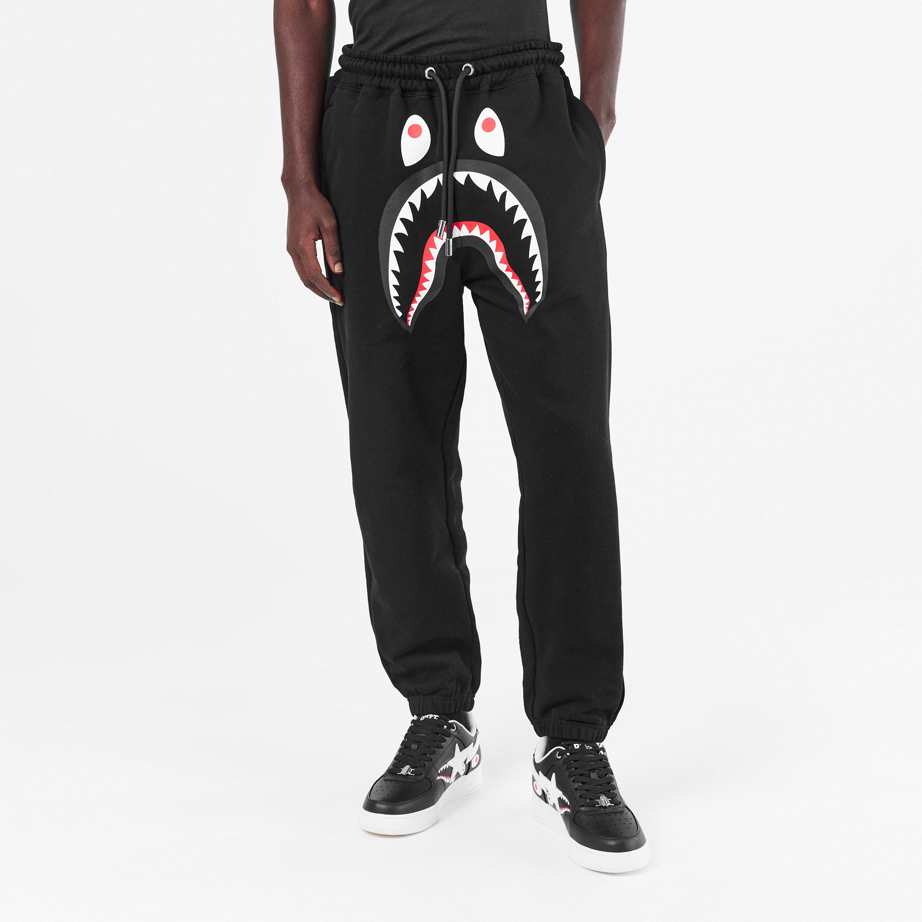 Black - A Bathing Ape - Men's Shark Closed Hem Fleece Joggers - 3
