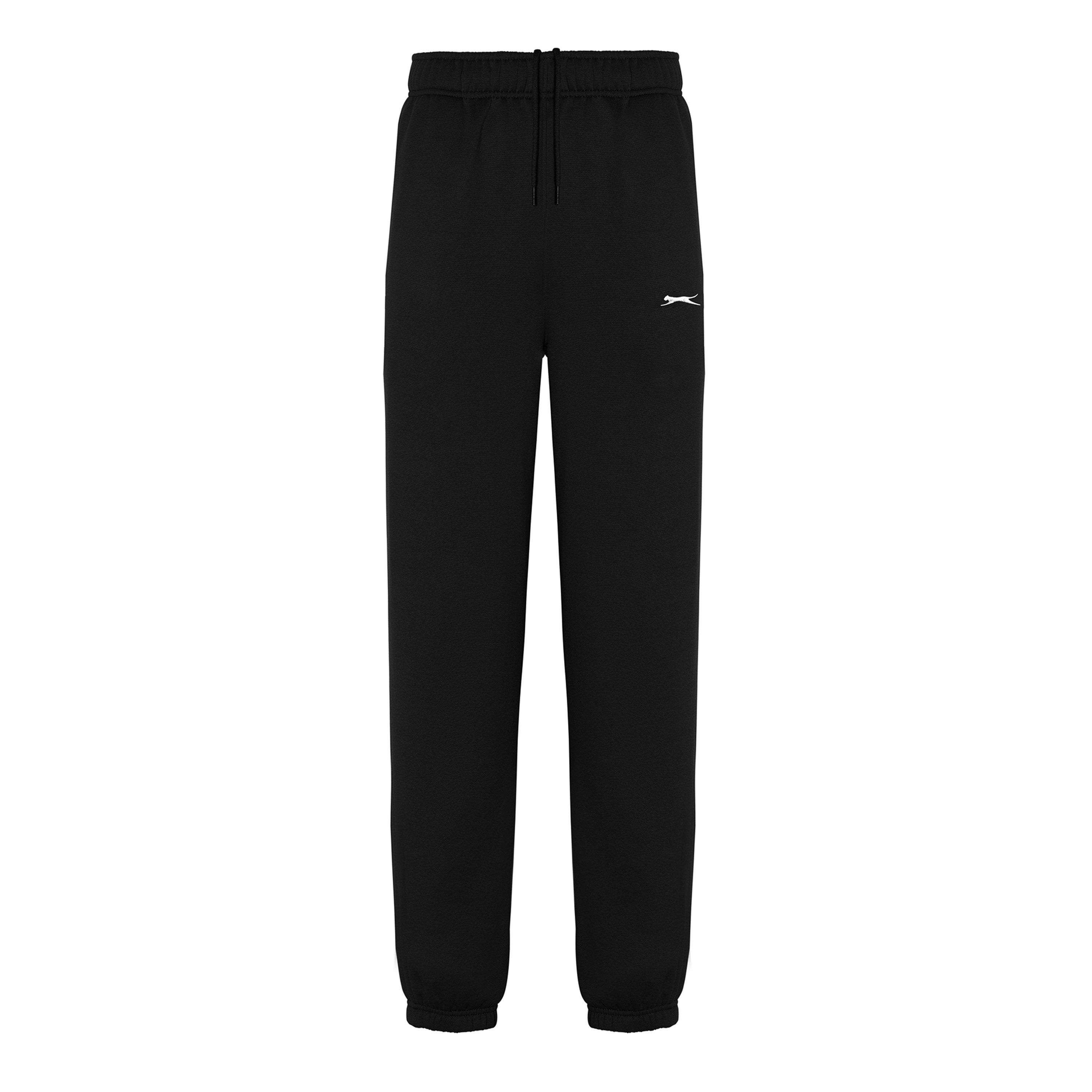 Black - Slazenger - Cuffed Fleece Jogging Bottoms Mens - 1
