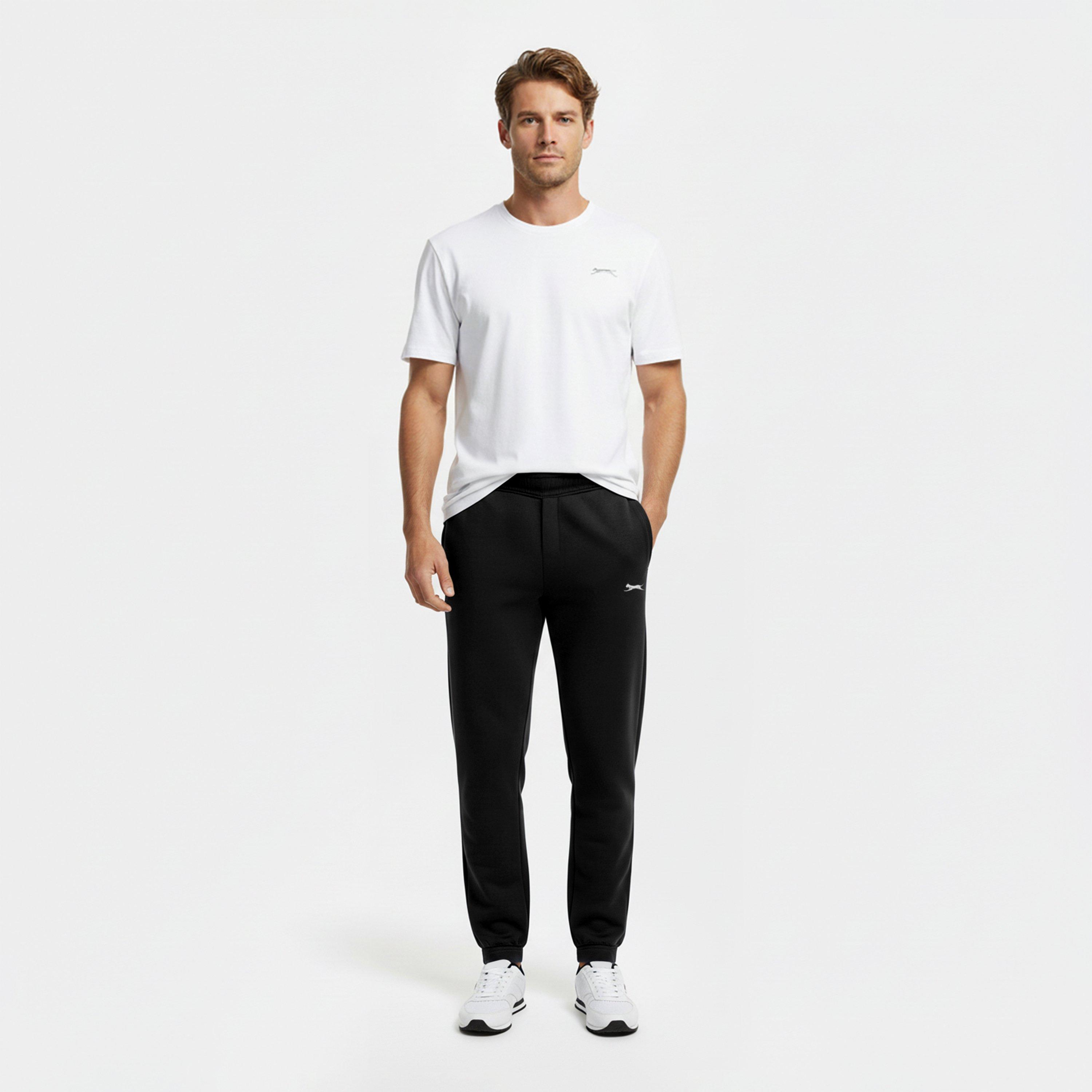 Zwart - Slazenger - Cuffed Fleece Jogging Bottoms Mens - 6