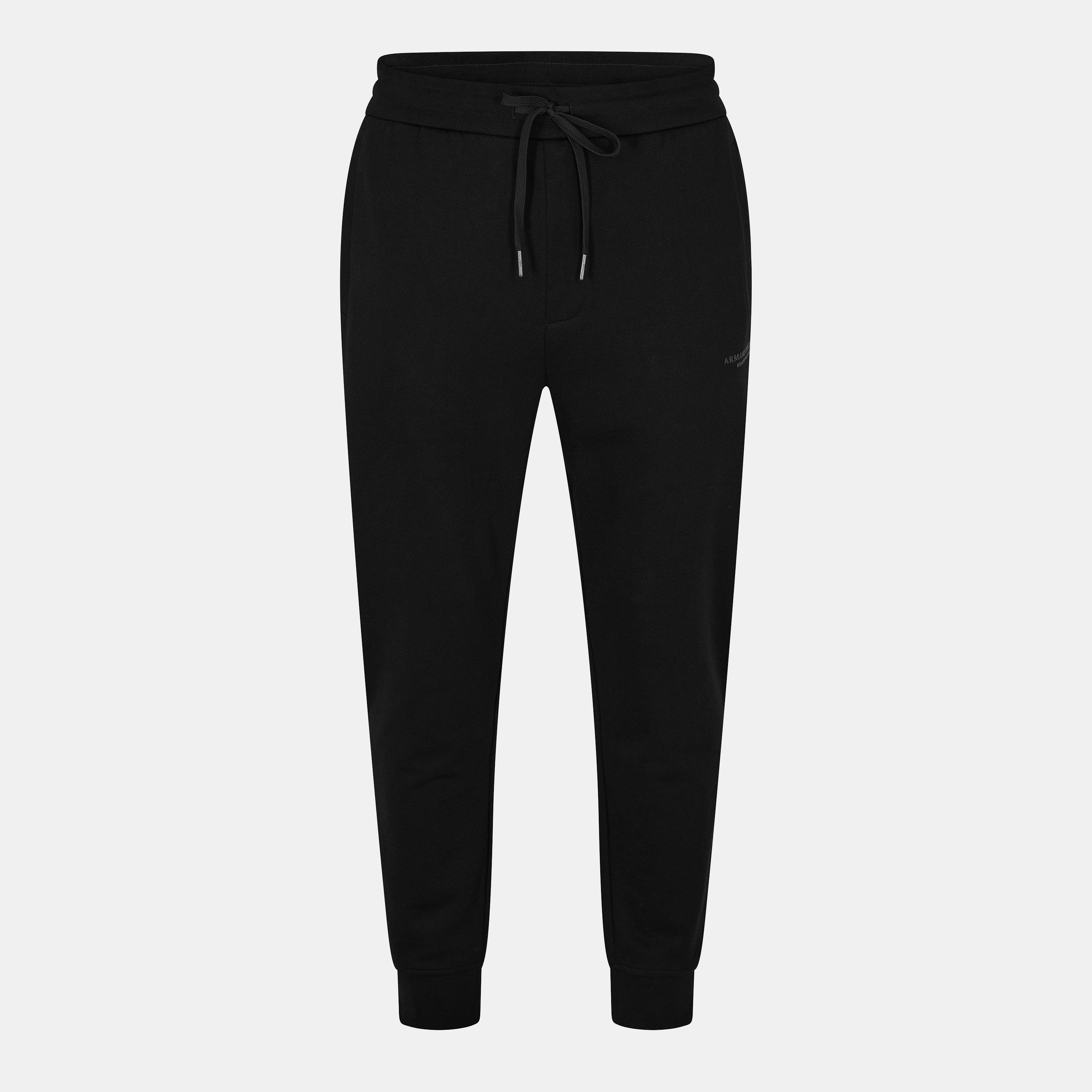 Armani Exchange Men's Closed Hem Fleece Joggers - Black Uc001 - XL