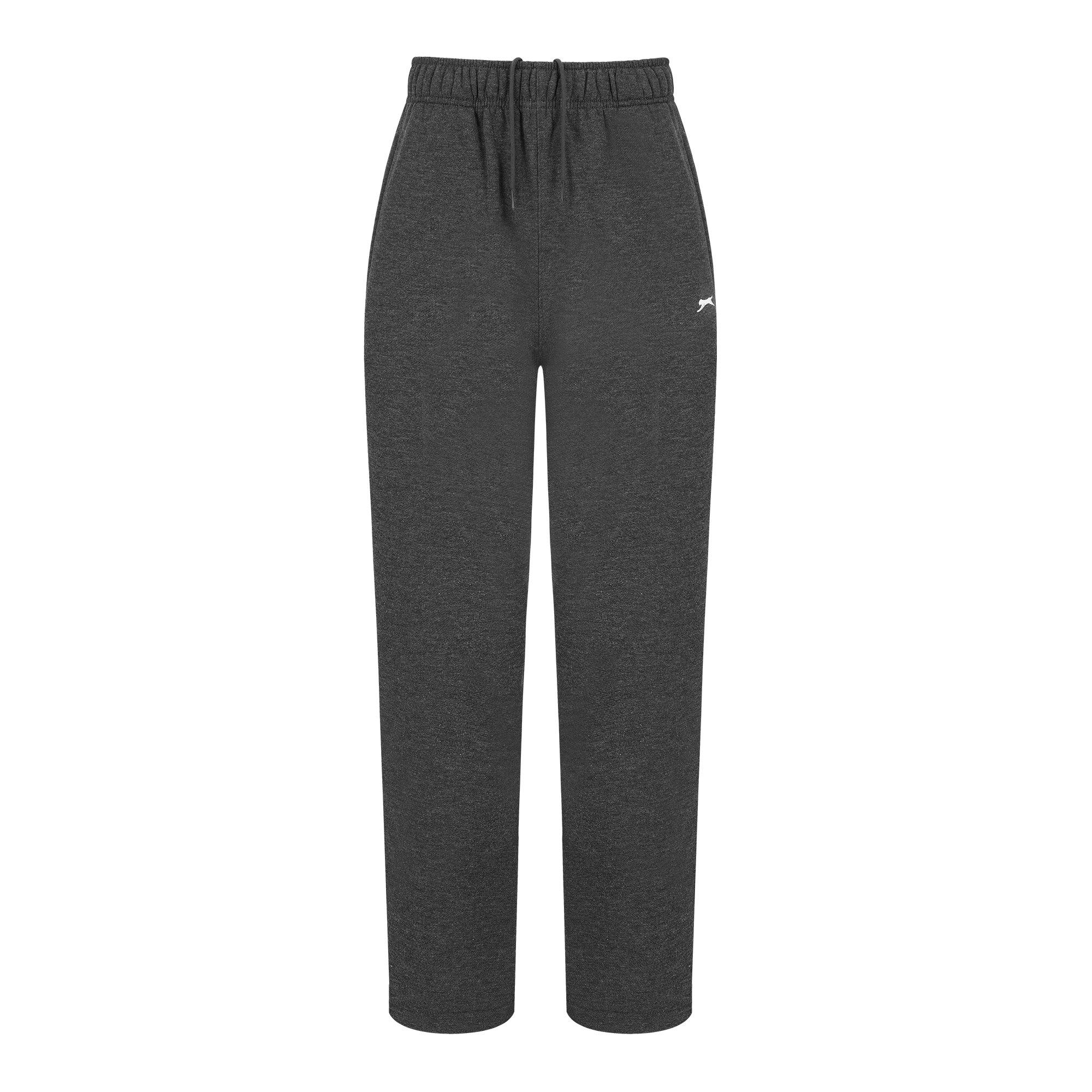 Slazenger Men's Open Hem Fleece Pants - Charcoal Marl - 4XL