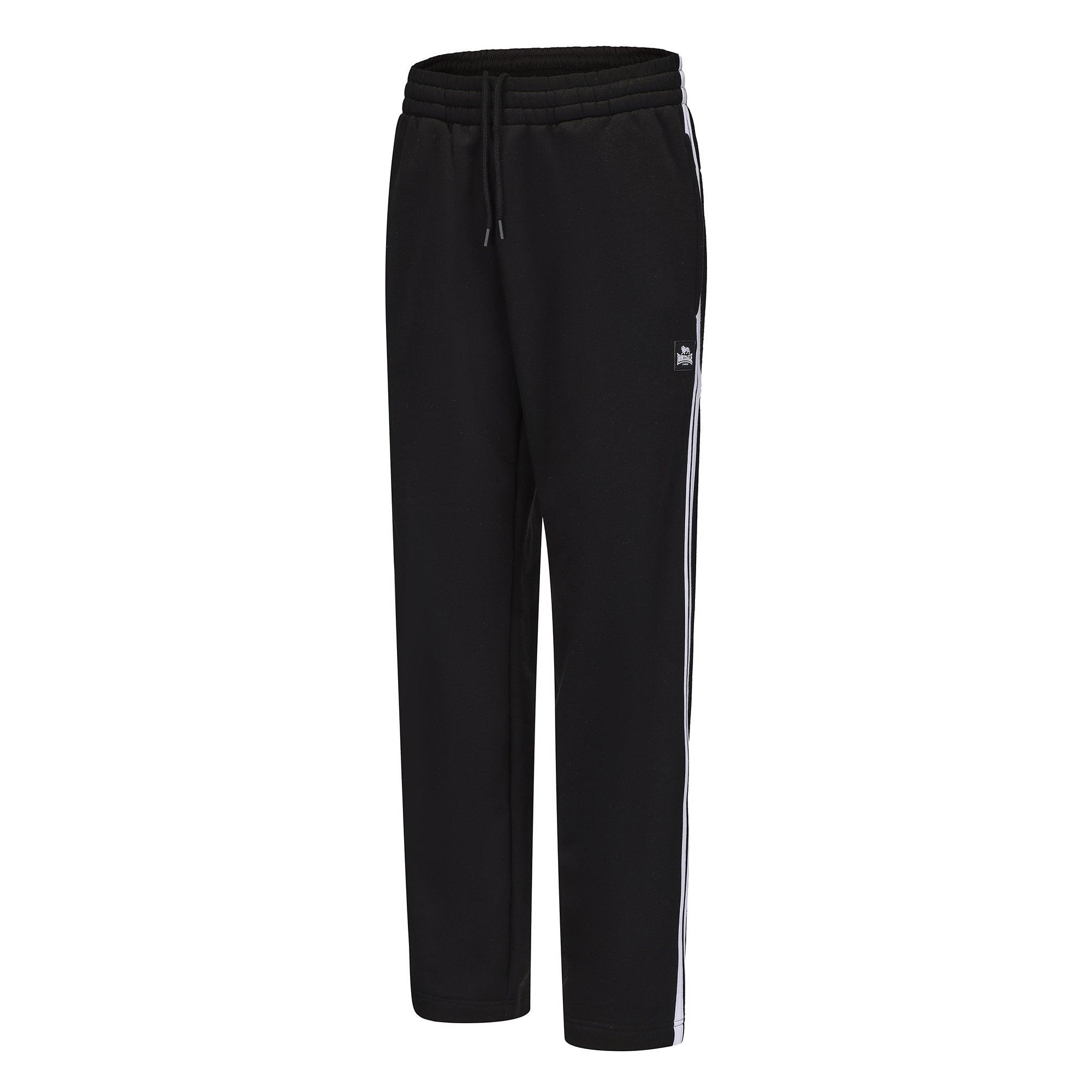 Zwart - Lonsdale - Open Hem Fleece Jogging Bottoms Mens - 5